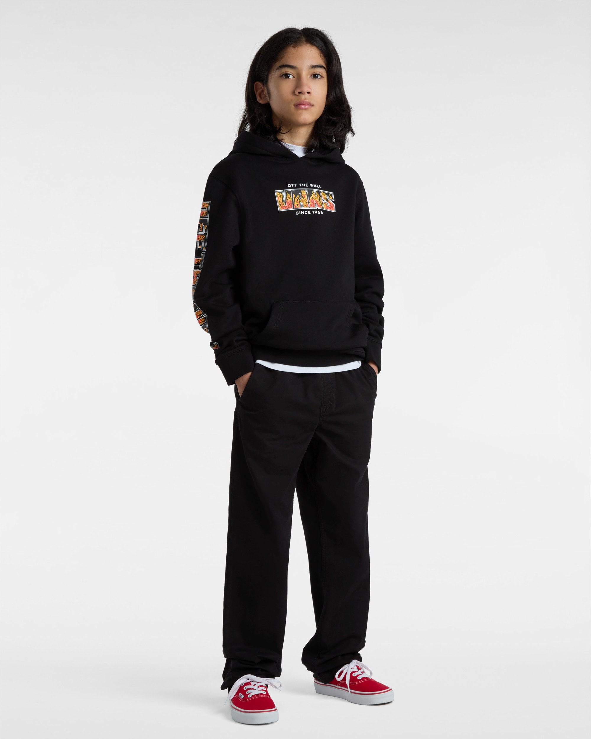 Sudadera con capucha Digi Flames de nios de 8 a 14 aos VANS Negro ALT3