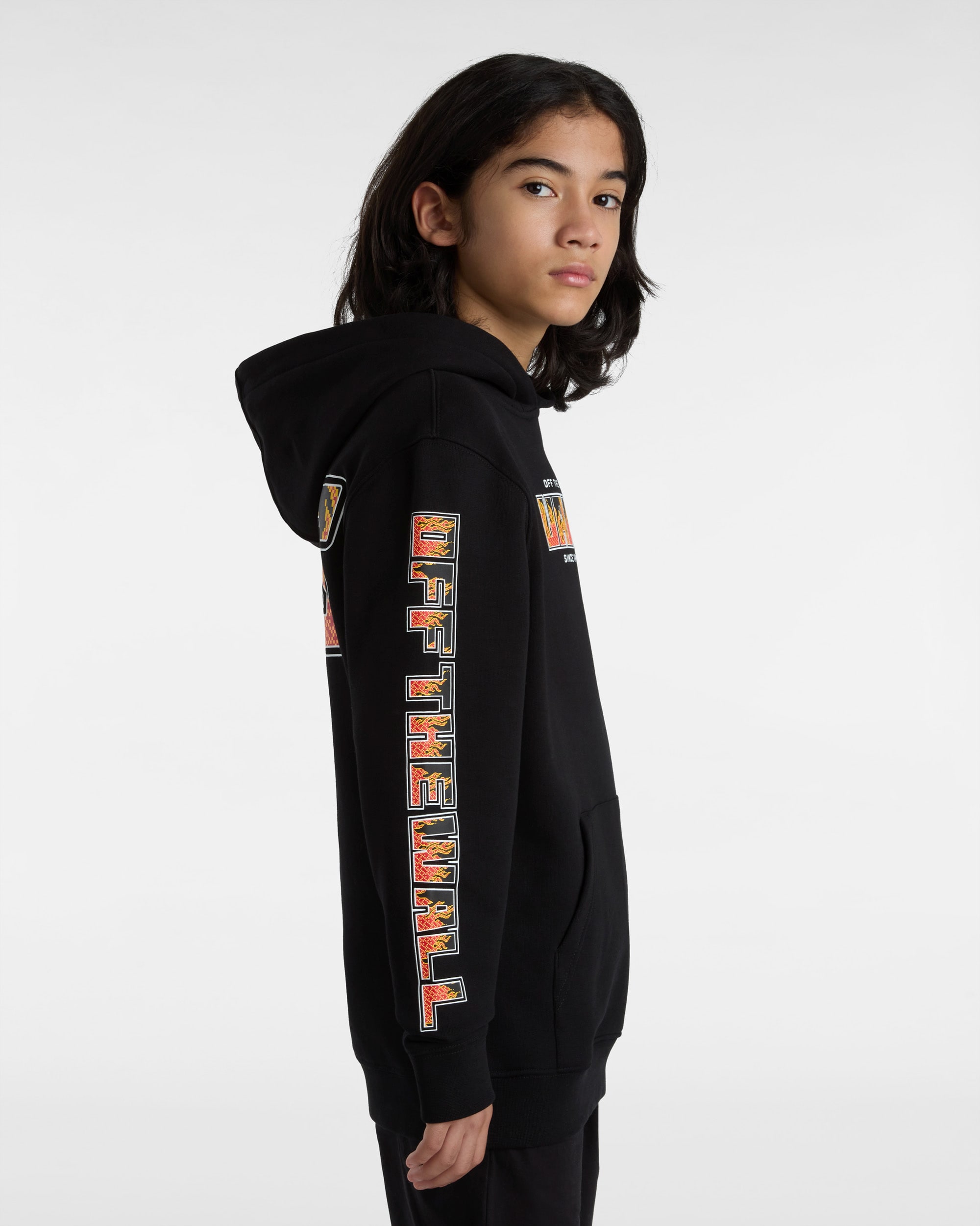 Sudadera con capucha Digi Flames de nios de 8 a 14 aos VANS Negro ALT5