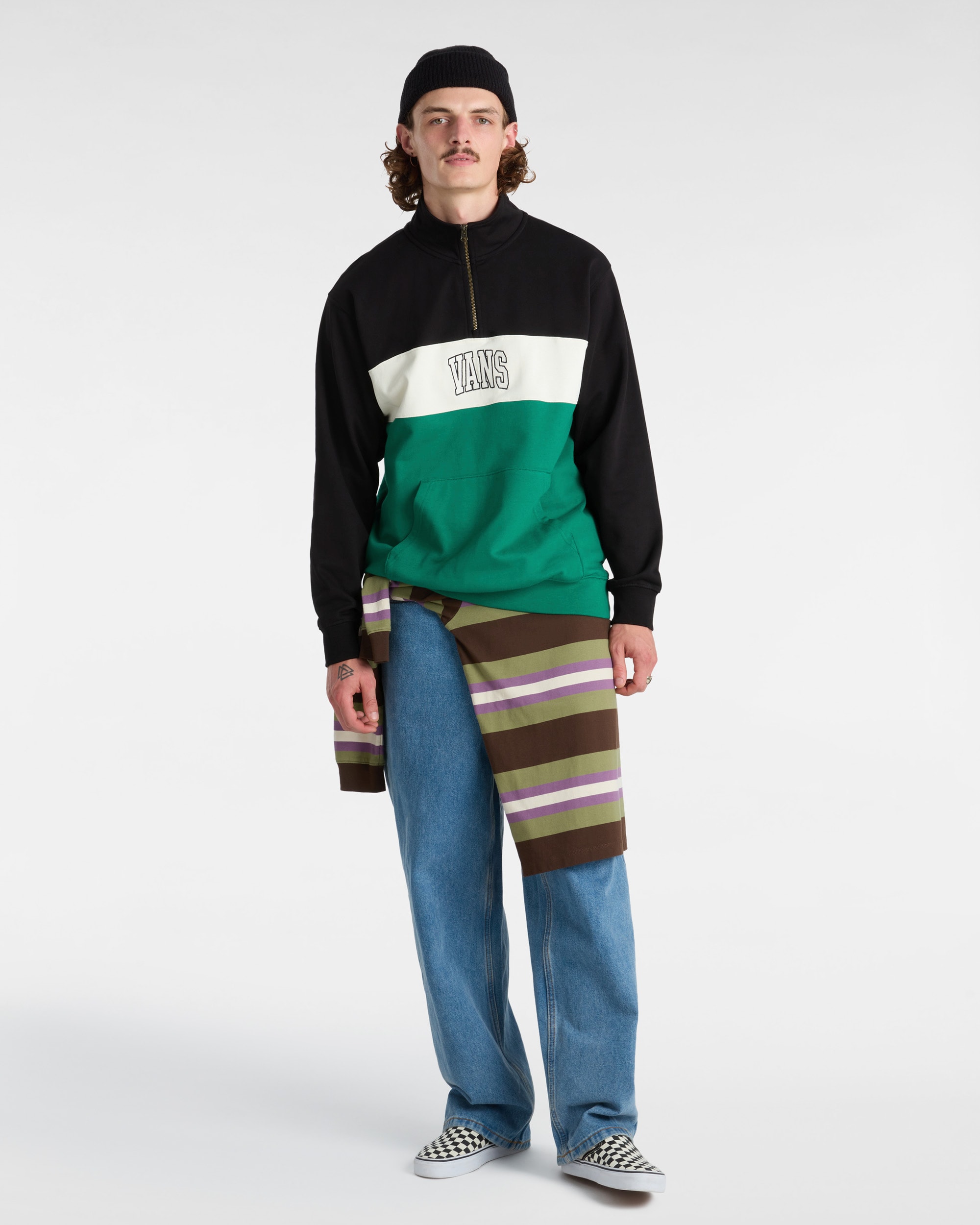 Sweatshirt Vintage Colorblock Half   logo VANS Noir ALT4