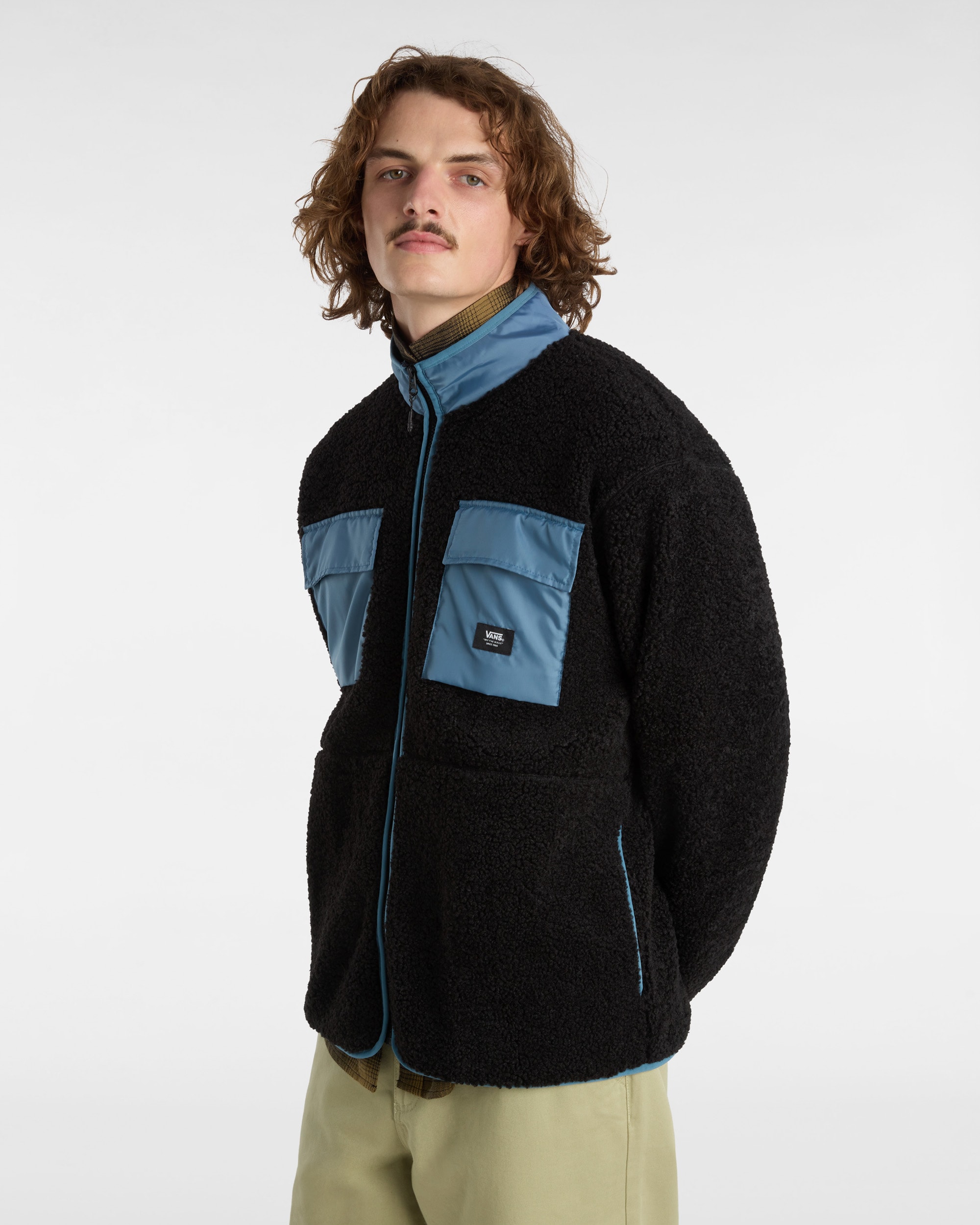 Debrusk Loose Sherpa Full  Sweatshirt VANS Schwarz ALT2