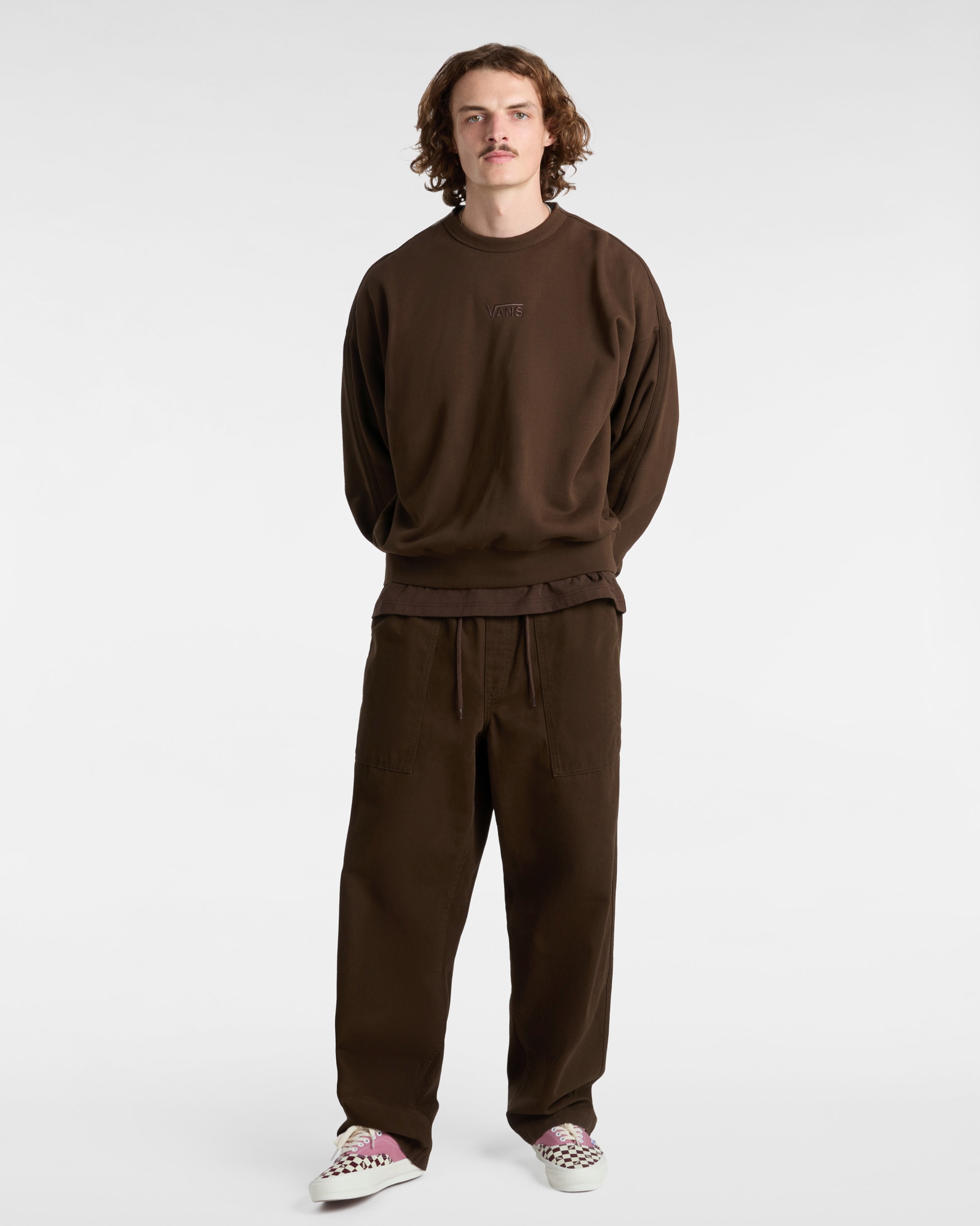 Sweat rasducou Premium Logo Crew VANS Marron ALT4