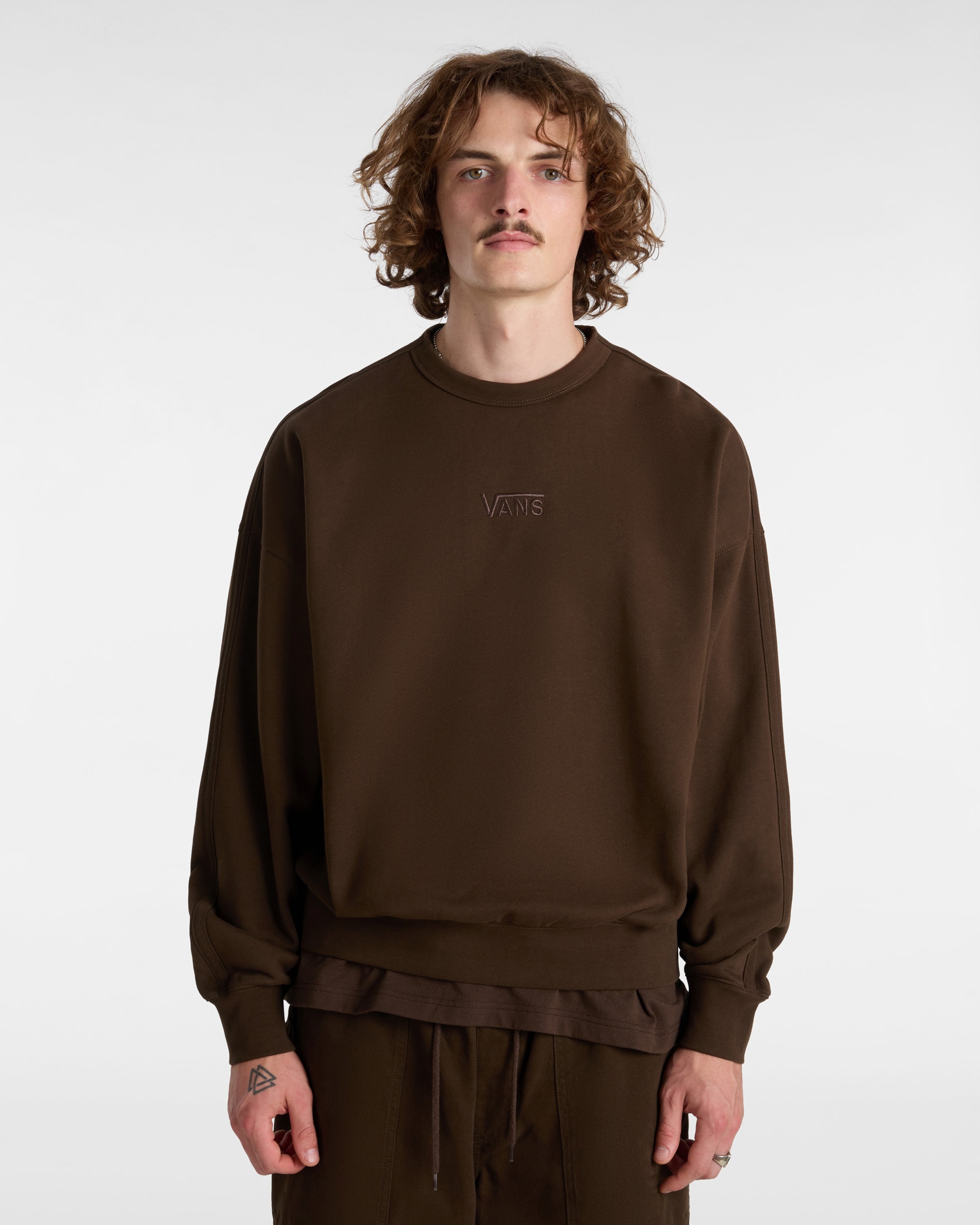 Sweat rasducou Premium Logo Crew VANS Marron ALT2