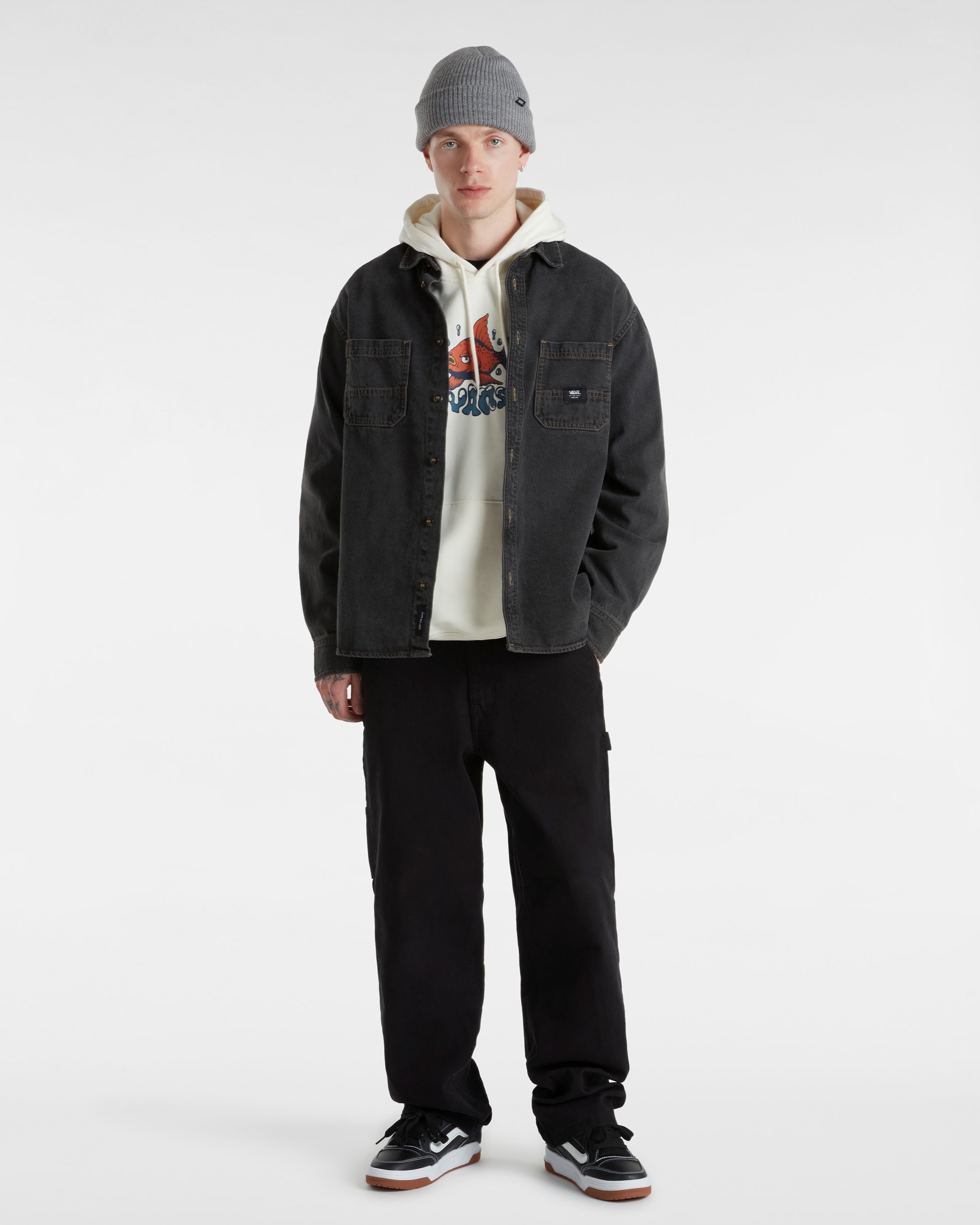 Fish Loose Pullover Hoodie VANS Wit ALT5