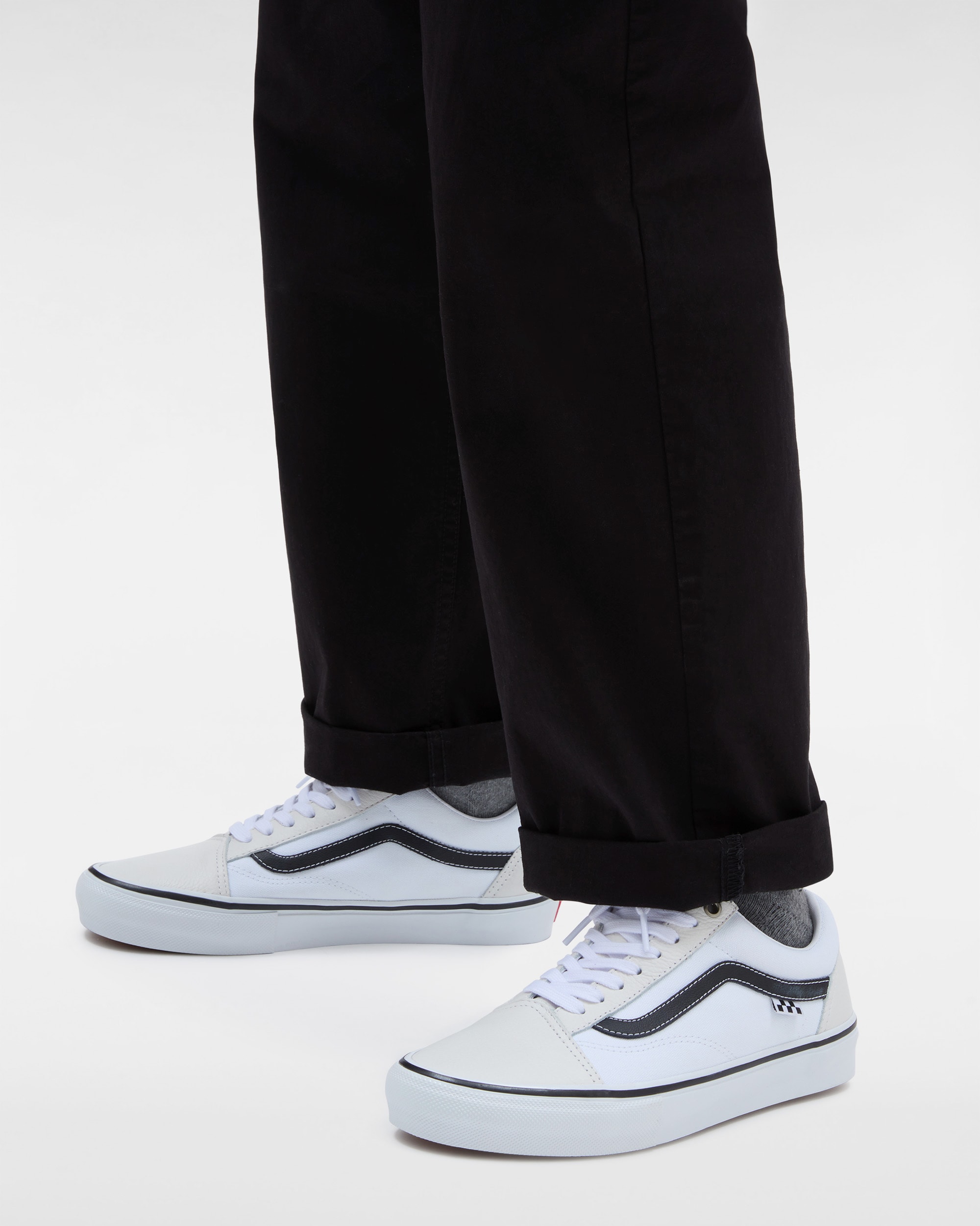 Chaussures en cuir Skate Old Skool VANS Blanc ALT4