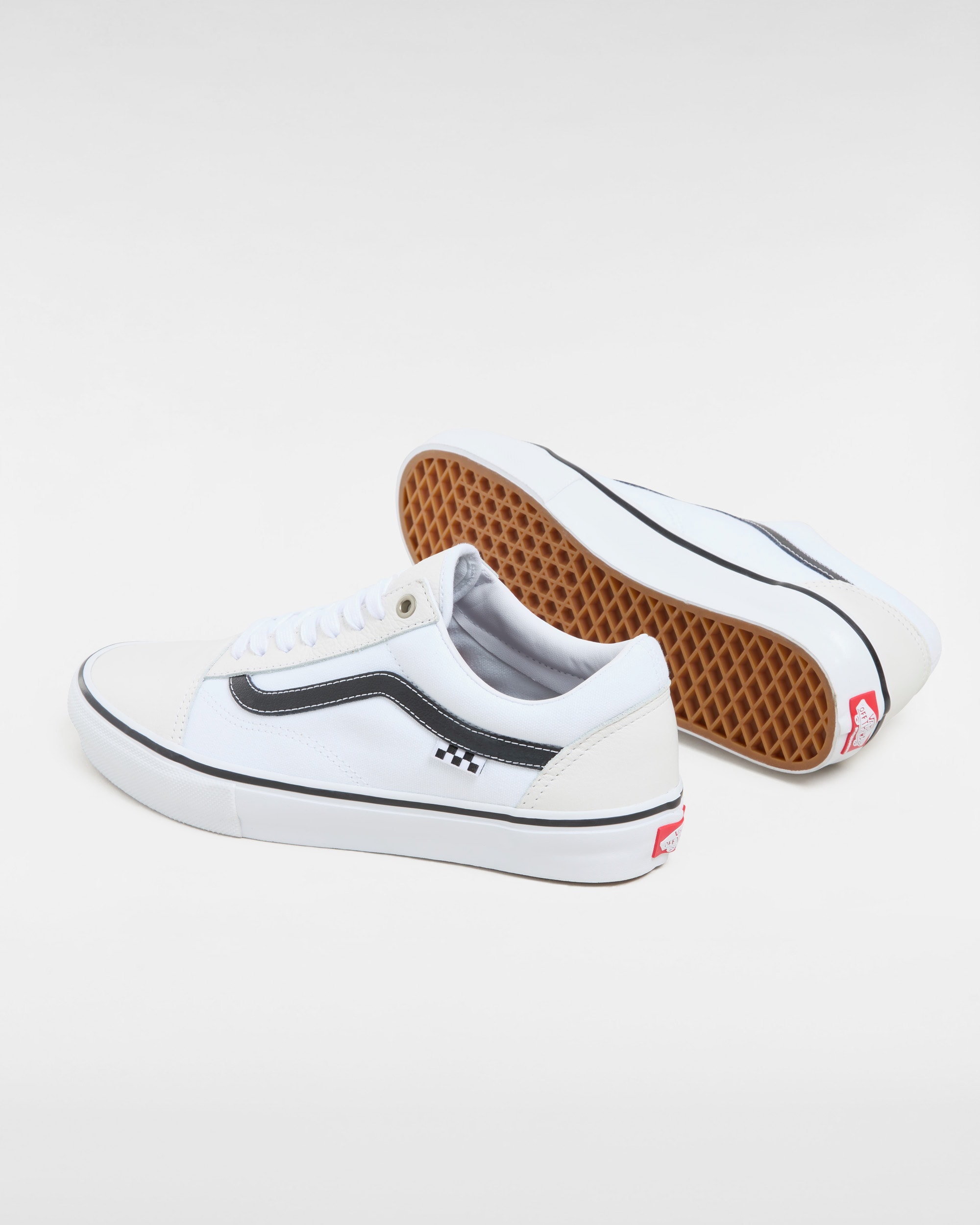 Chaussures en cuir Skate Old Skool VANS Blanc ALT2
