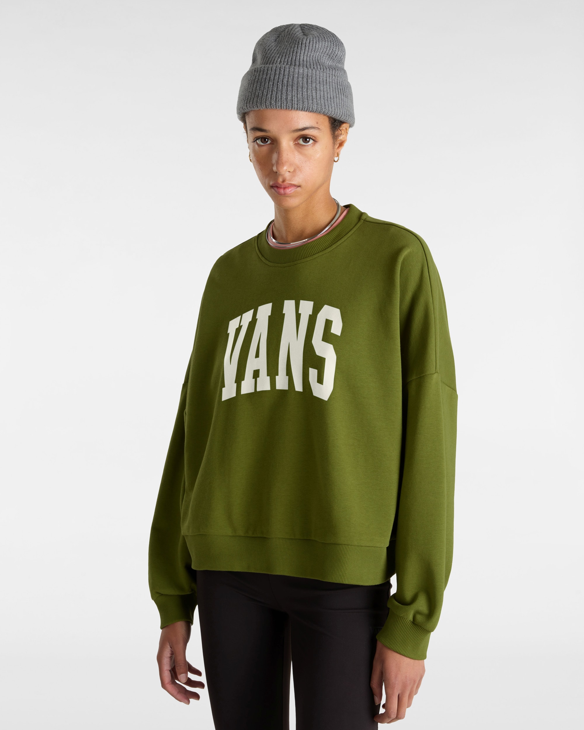 Stadium French Terry Loose Crew Sweatshirt VANS Groen ALT2