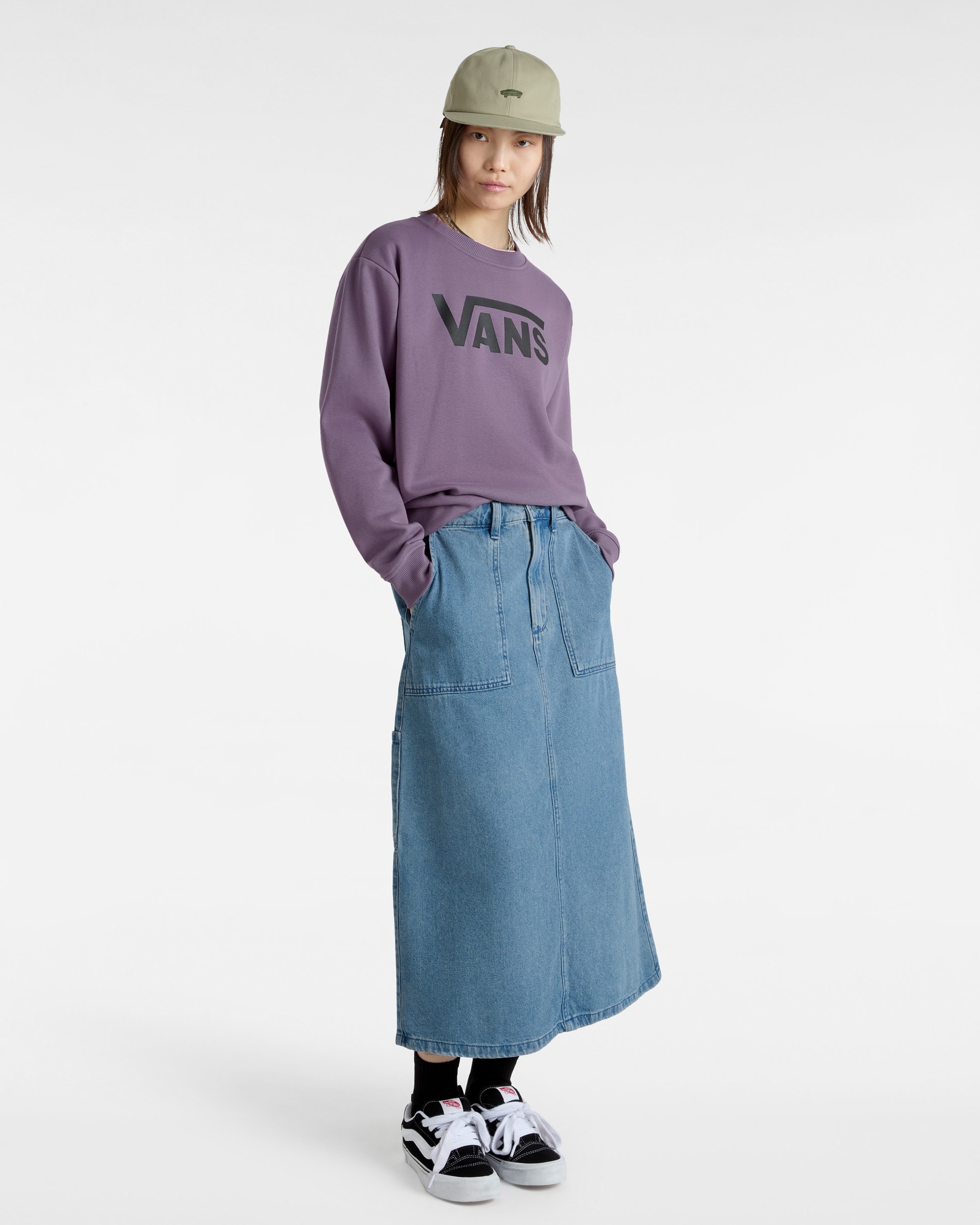 Sweat Classic V Boyfriend Fit Crew VANS Violet ALT5