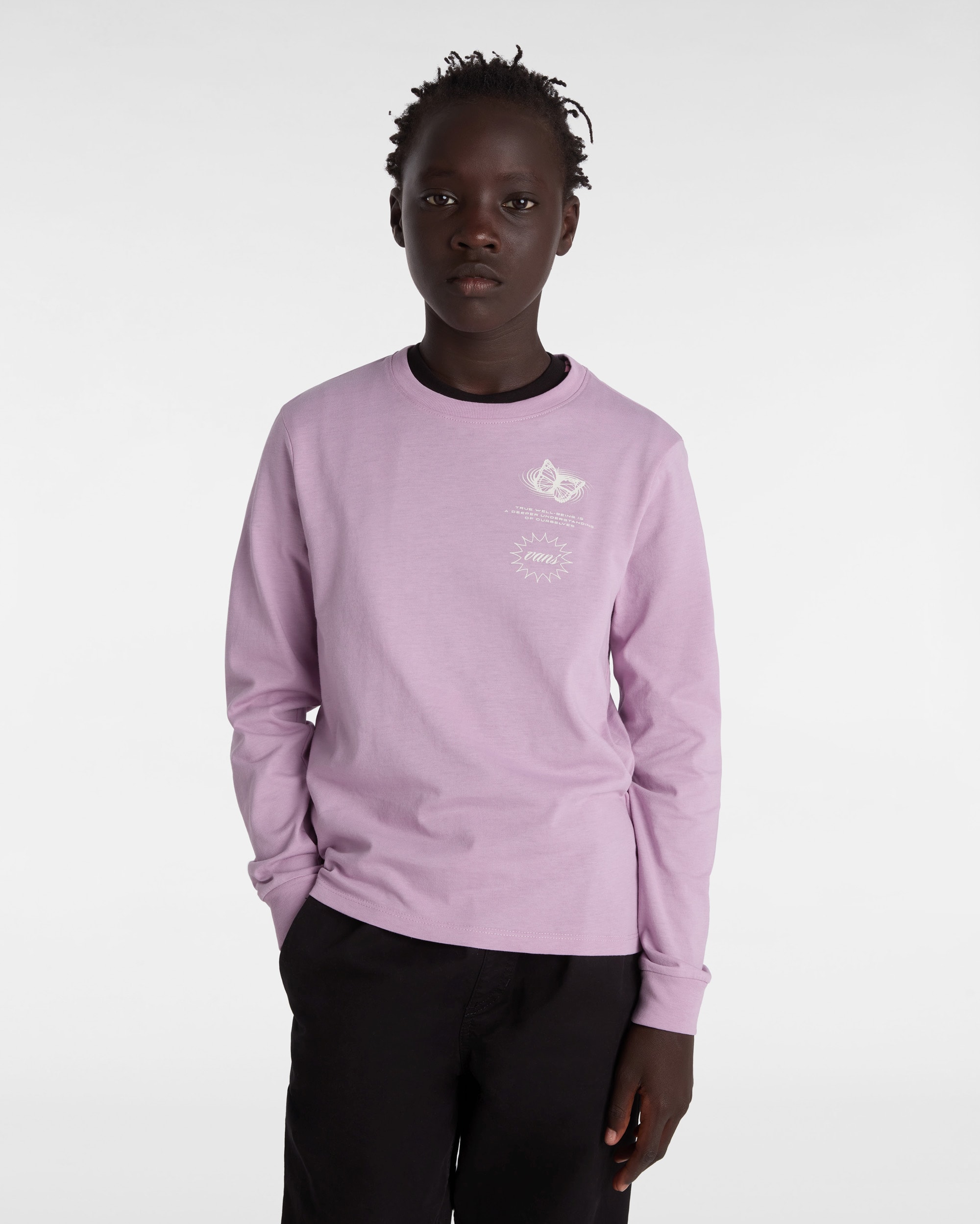Kids Healing Bloom Long Sleeve TShirt 814 Years VANS Lilac ALT2