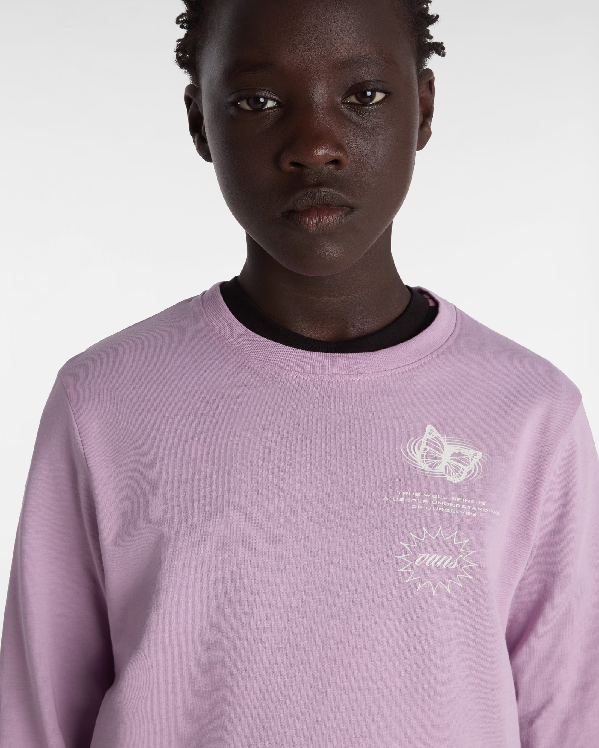 Kids Healing Bloom Long Sleeve TShirt 814 Years VANS Lilac ALT6