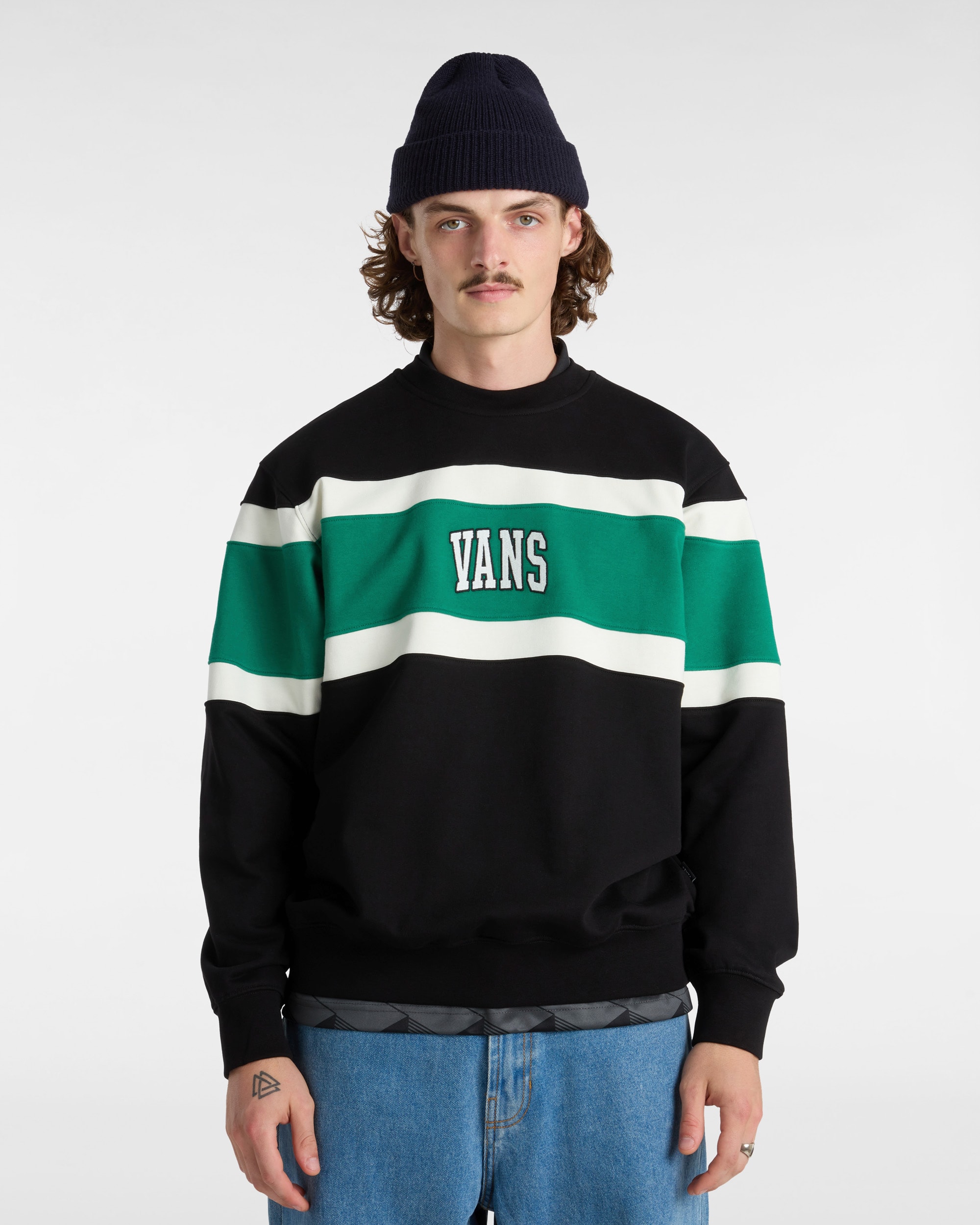 Sweat Logo Vintage Colorblock VANS Noir ALT2