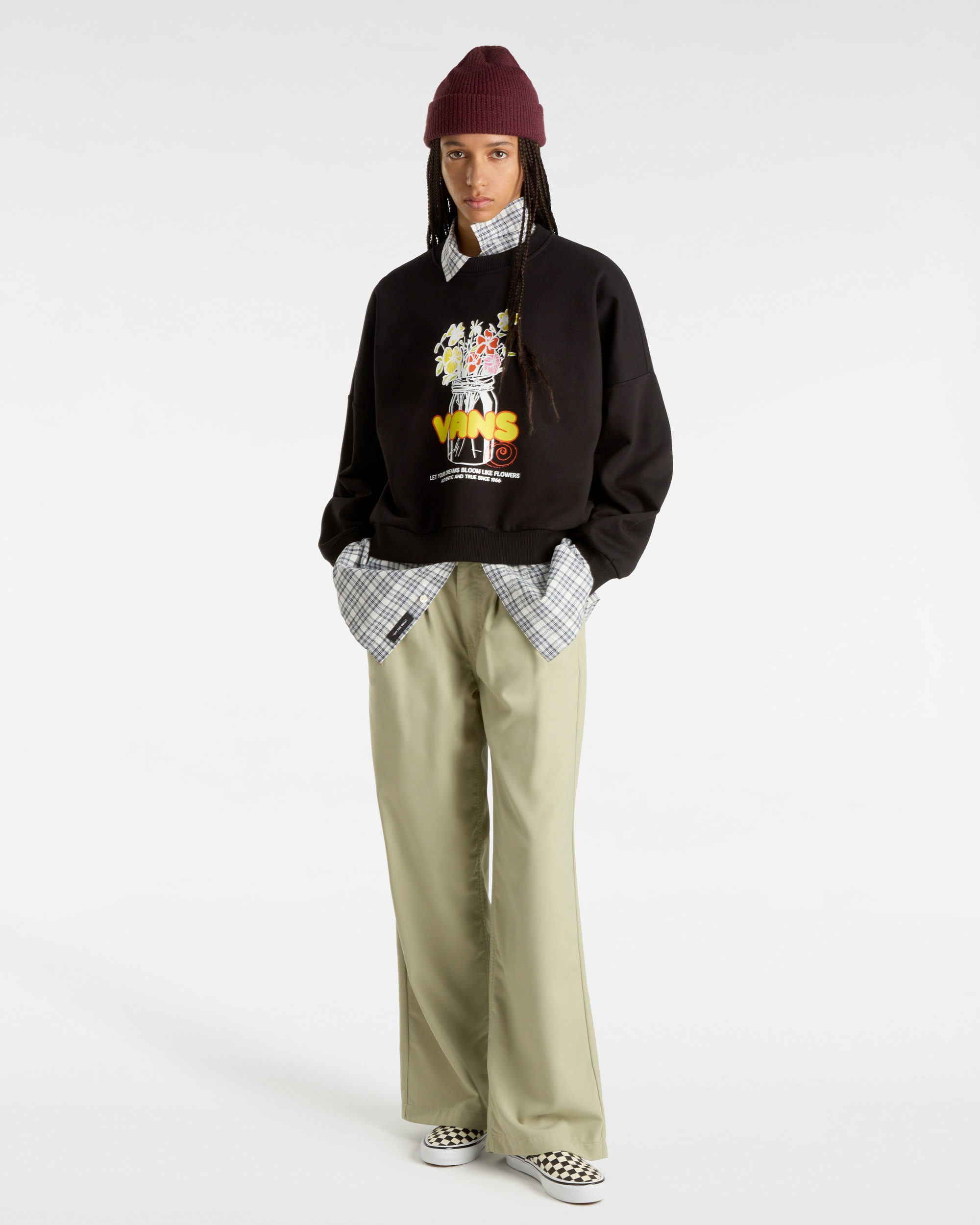 Boquet Loose Crew Sweatshirt VANS Black ALT5