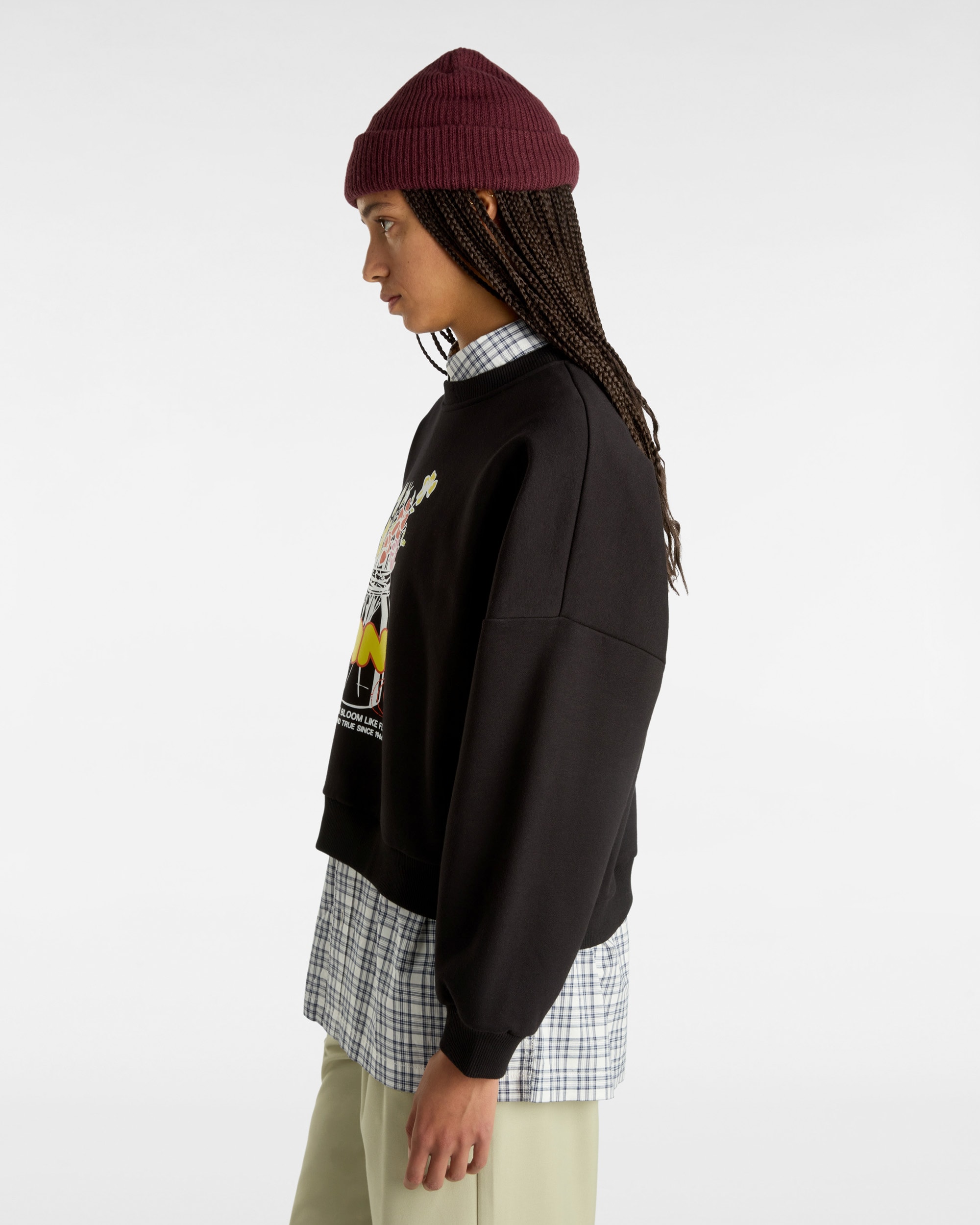 Boquet Loose Crew Sweatshirt VANS Black ALT4