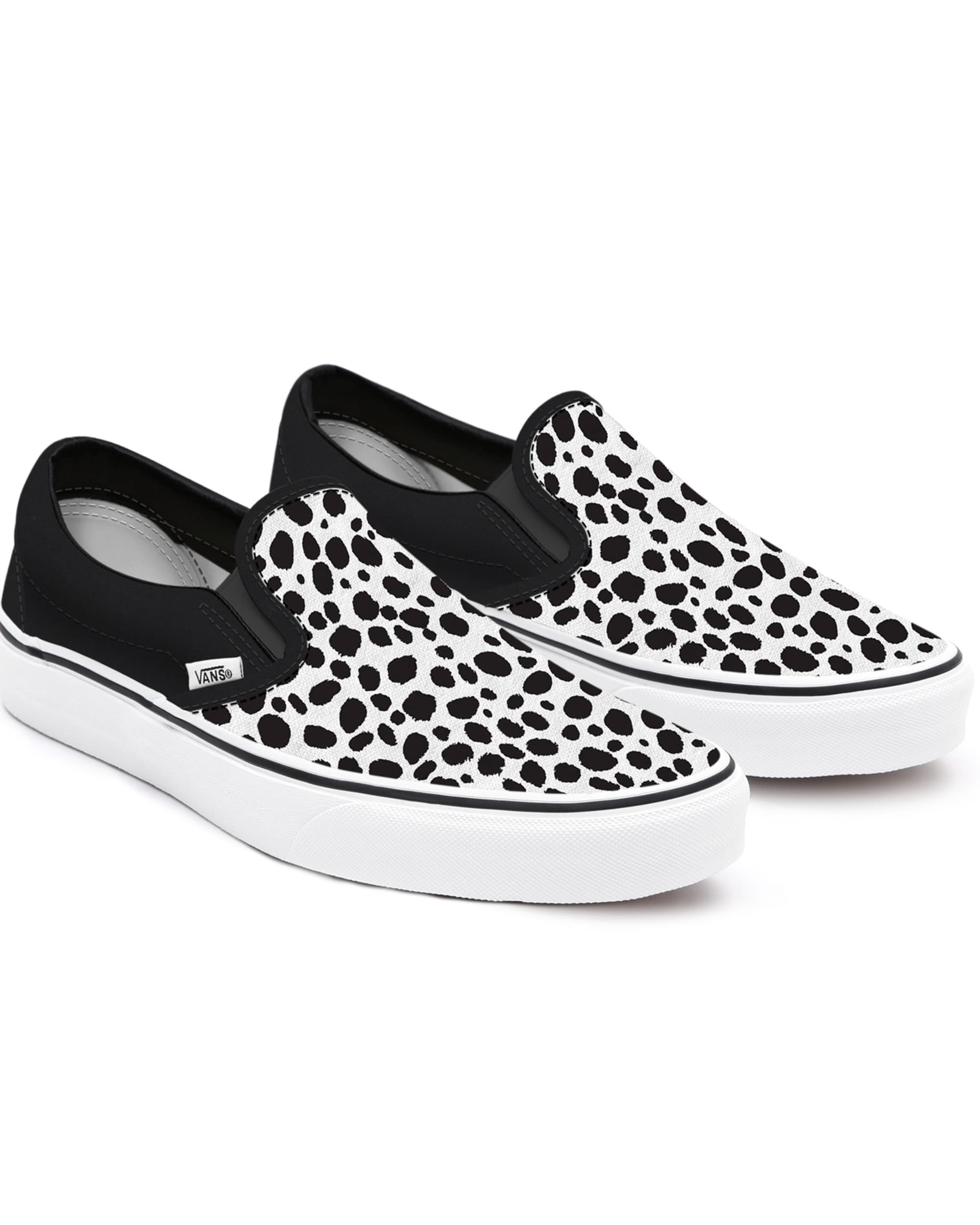 Kinder Personalisierbare Dalmatian SlipOn 48 Jahre VANS SchwarzWei HERO
