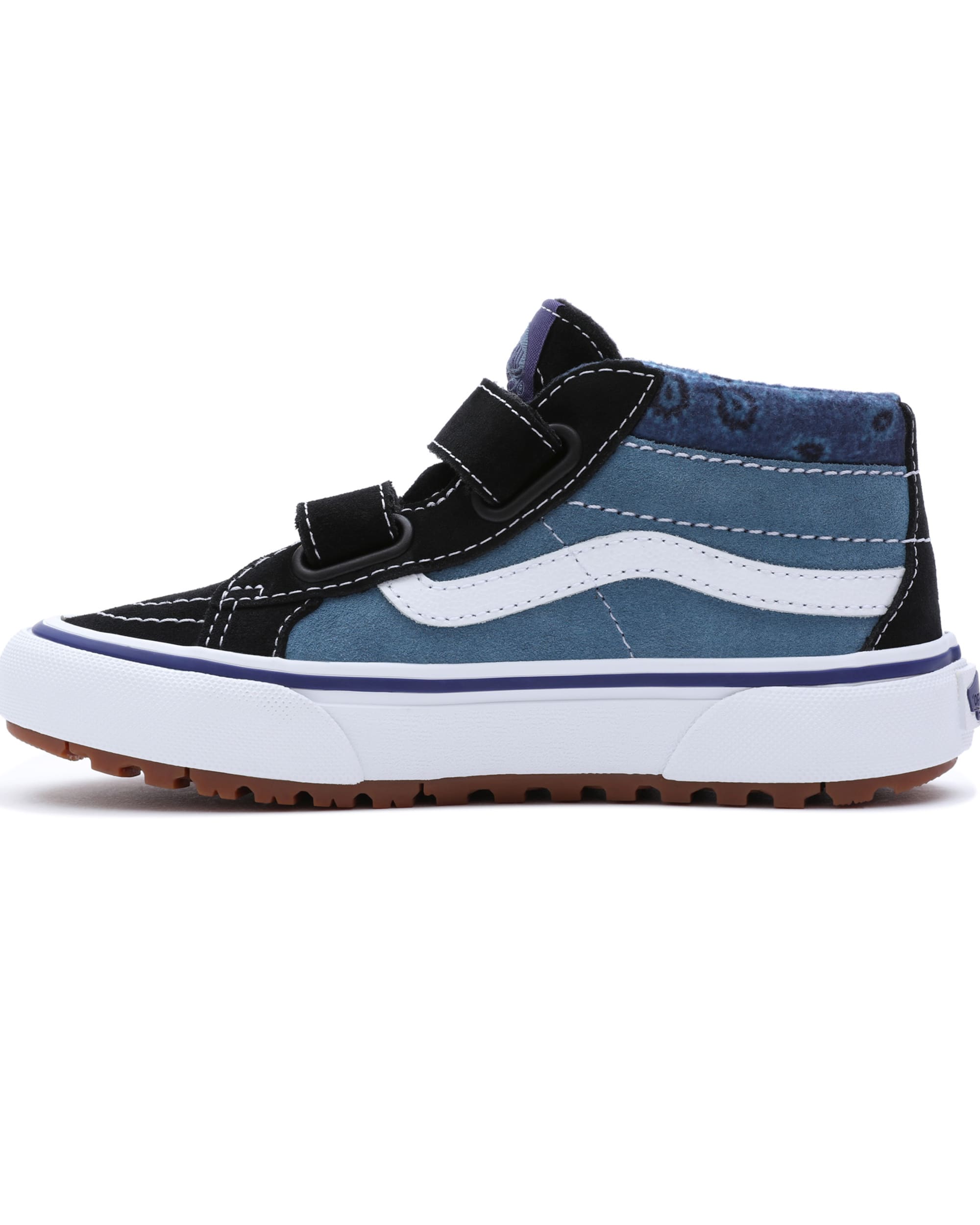 Kids Paisley Sk8Mid Reissue MTE1 Hook and Loop Shoes 48 Years VANS BlackBlue ALT3
