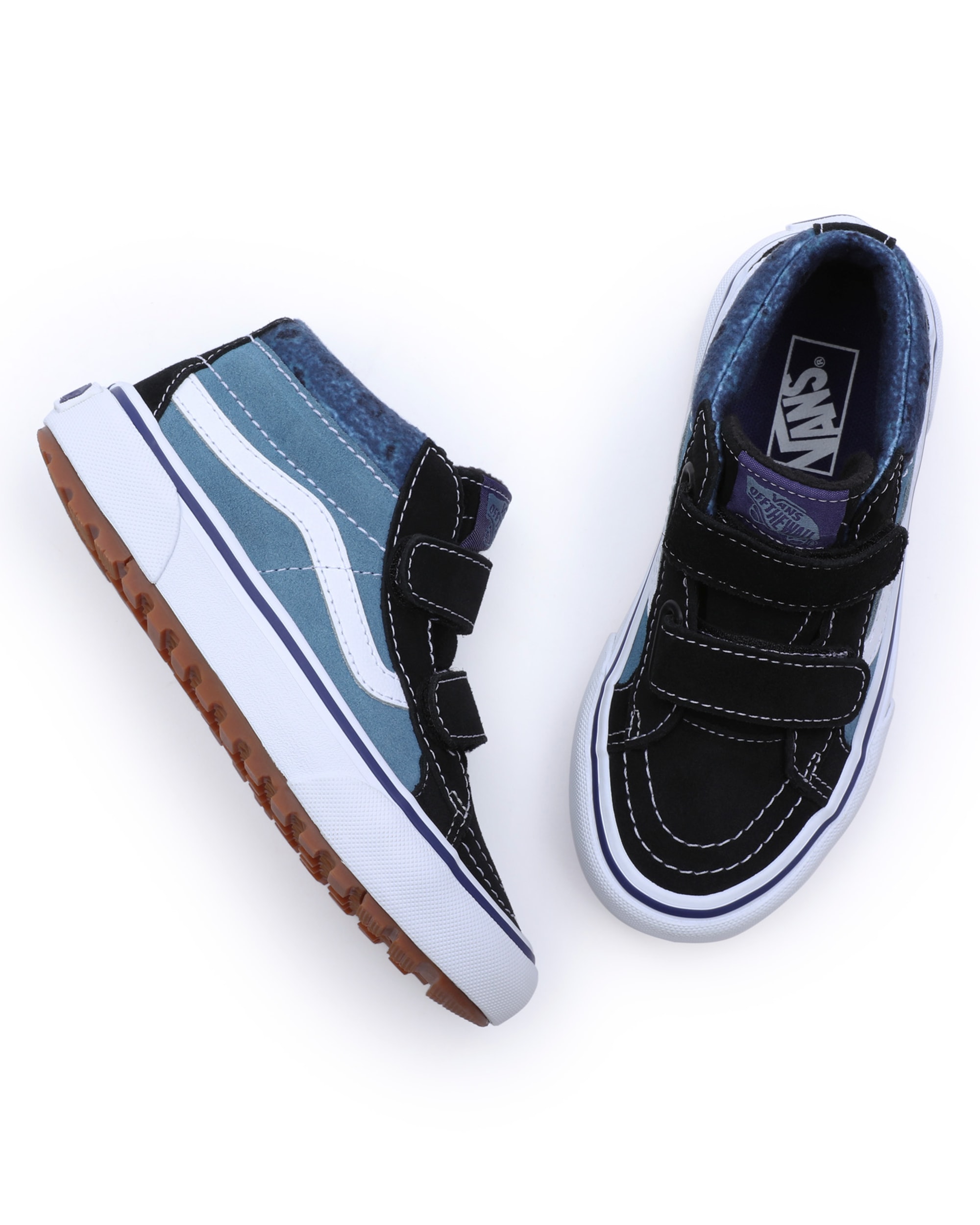 Kids Paisley Sk8Mid Reissue MTE1 Hook and Loop Shoes 48 Years VANS BlackBlue ALT1