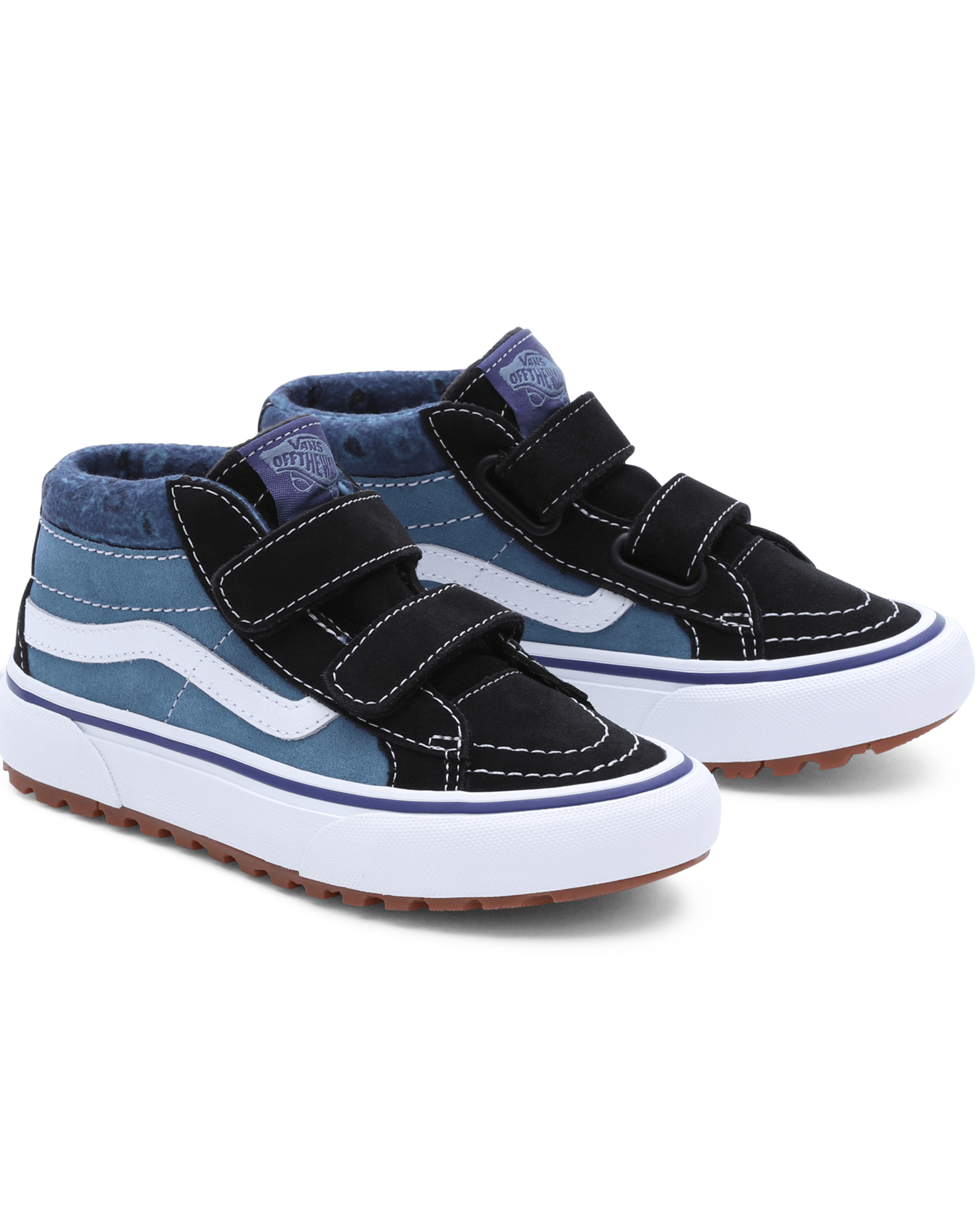 Kids Paisley Sk8Mid Reissue MTE1 Hook and Loop Shoes 48 Years VANS BlackBlue HERO