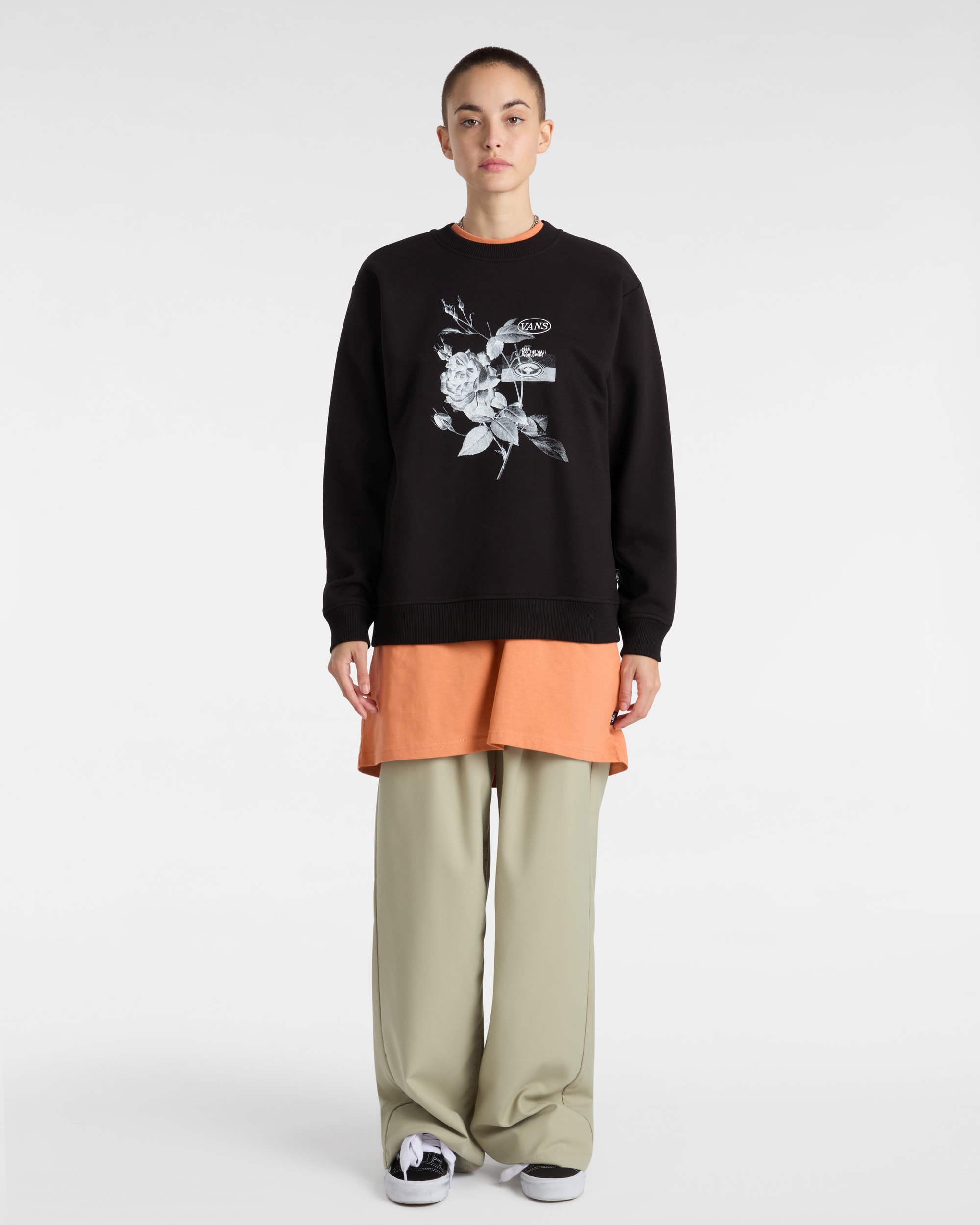 Sweat Damask Crew VANS Noir ALT4