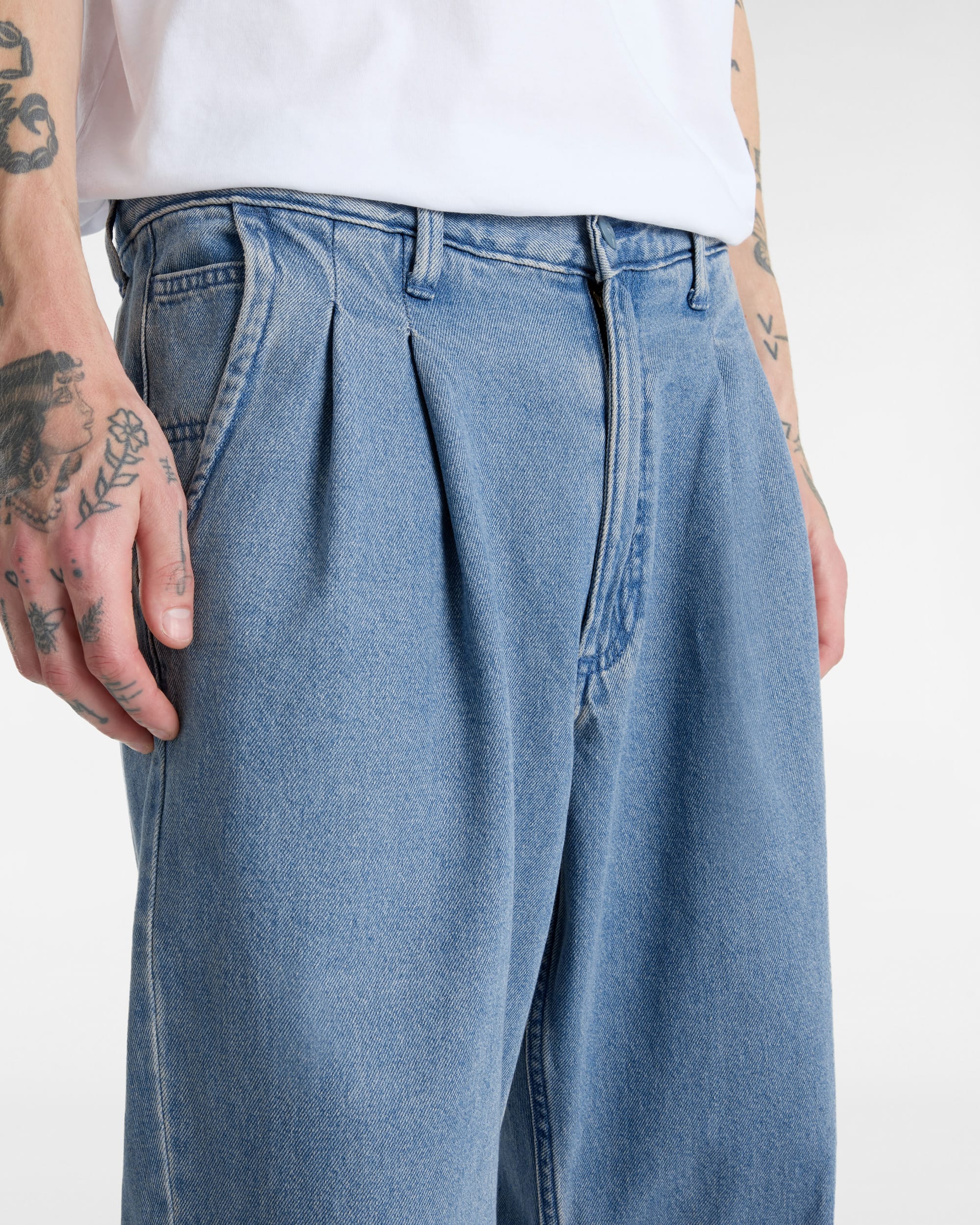 Pantalon chino en denim pliss fusel Authentic VANS Bleu ALT6