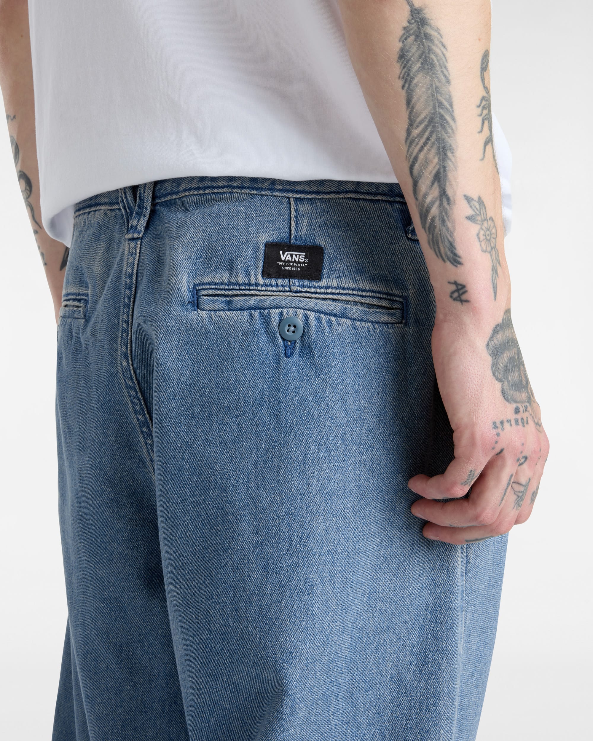 Pantalon chino en denim pliss fusel Authentic VANS Bleu ALT7