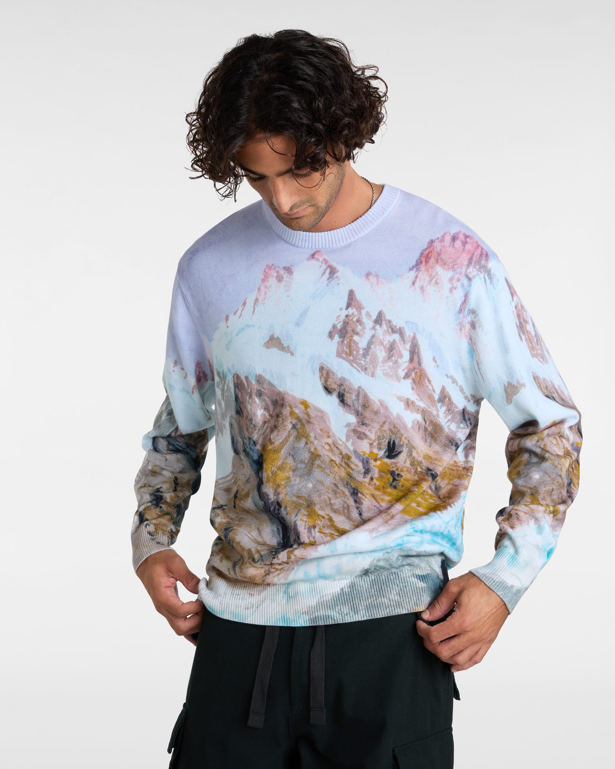 Pull en maille imprim Premium VANS Blanc ALT2