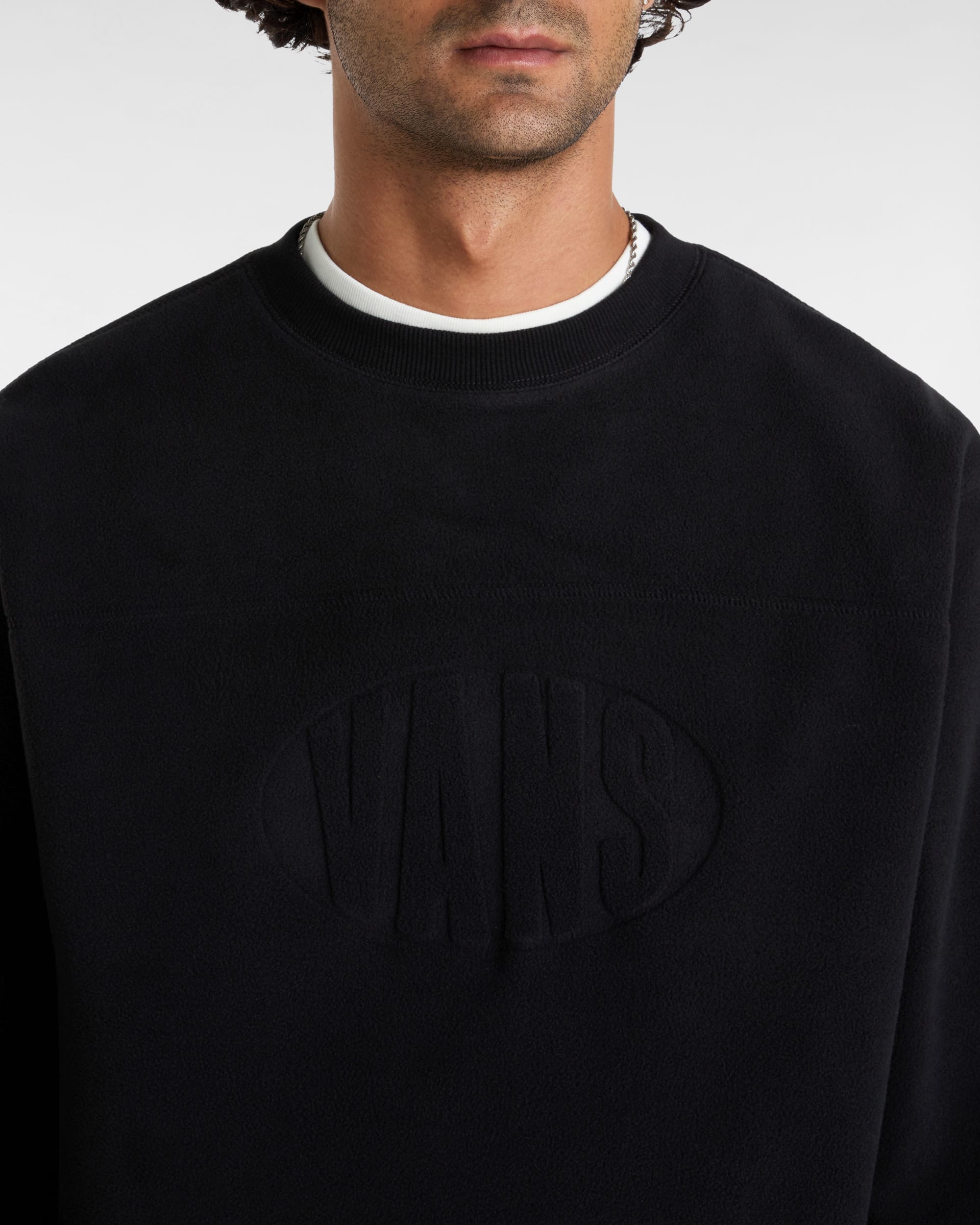 Sudadera polar de velln cuello redondo y corte holgado Carlo VANS Negro ALT5