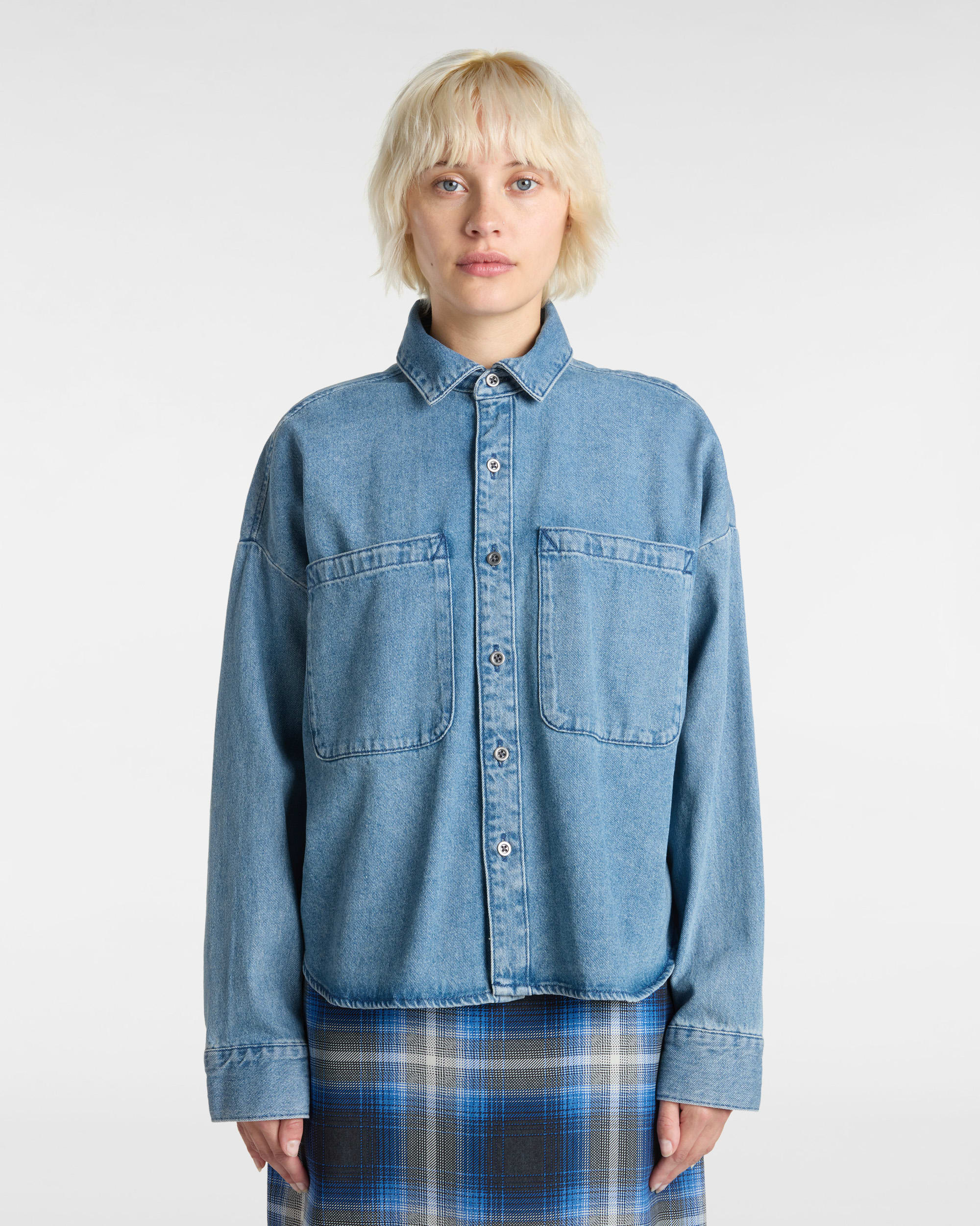 Chemise tisse  manches longues en denim Antica Boxy VANS Bleu ALT2