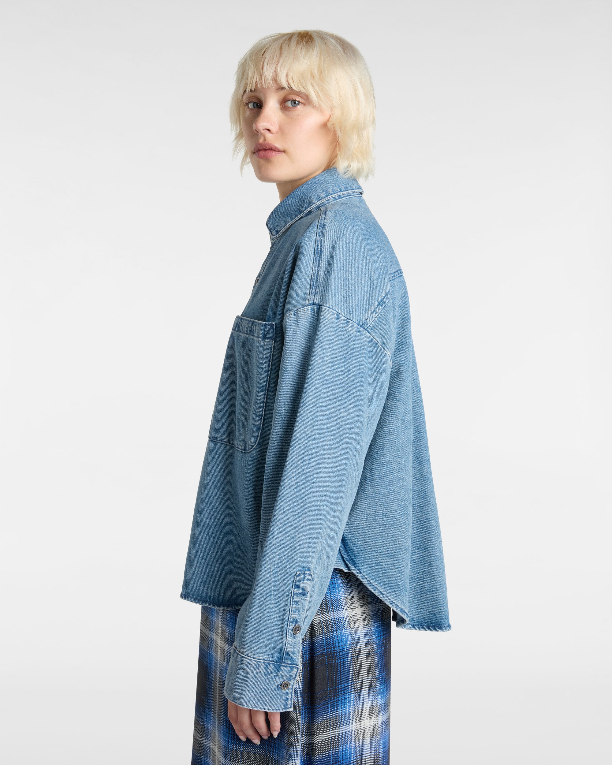 Chemise tisse  manches longues en denim Antica Boxy VANS Bleu ALT4