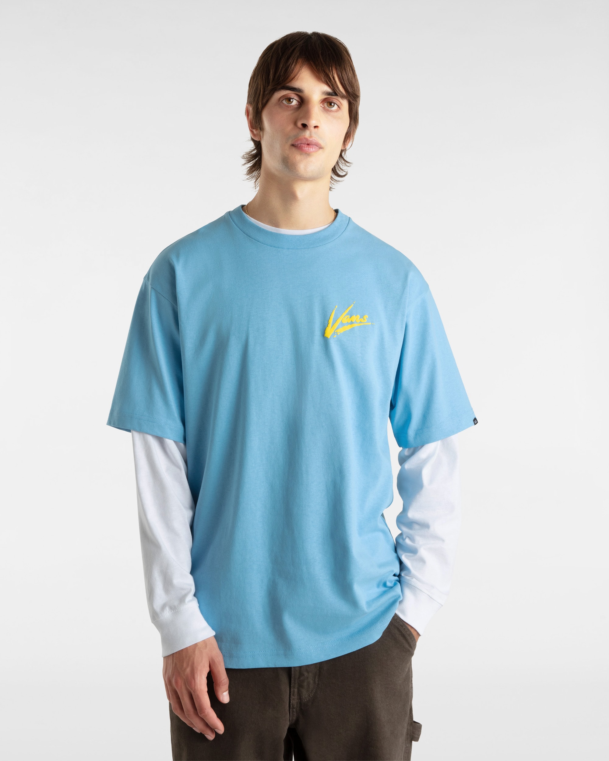 Tshirt Brush Script VANS Bleu ALT4