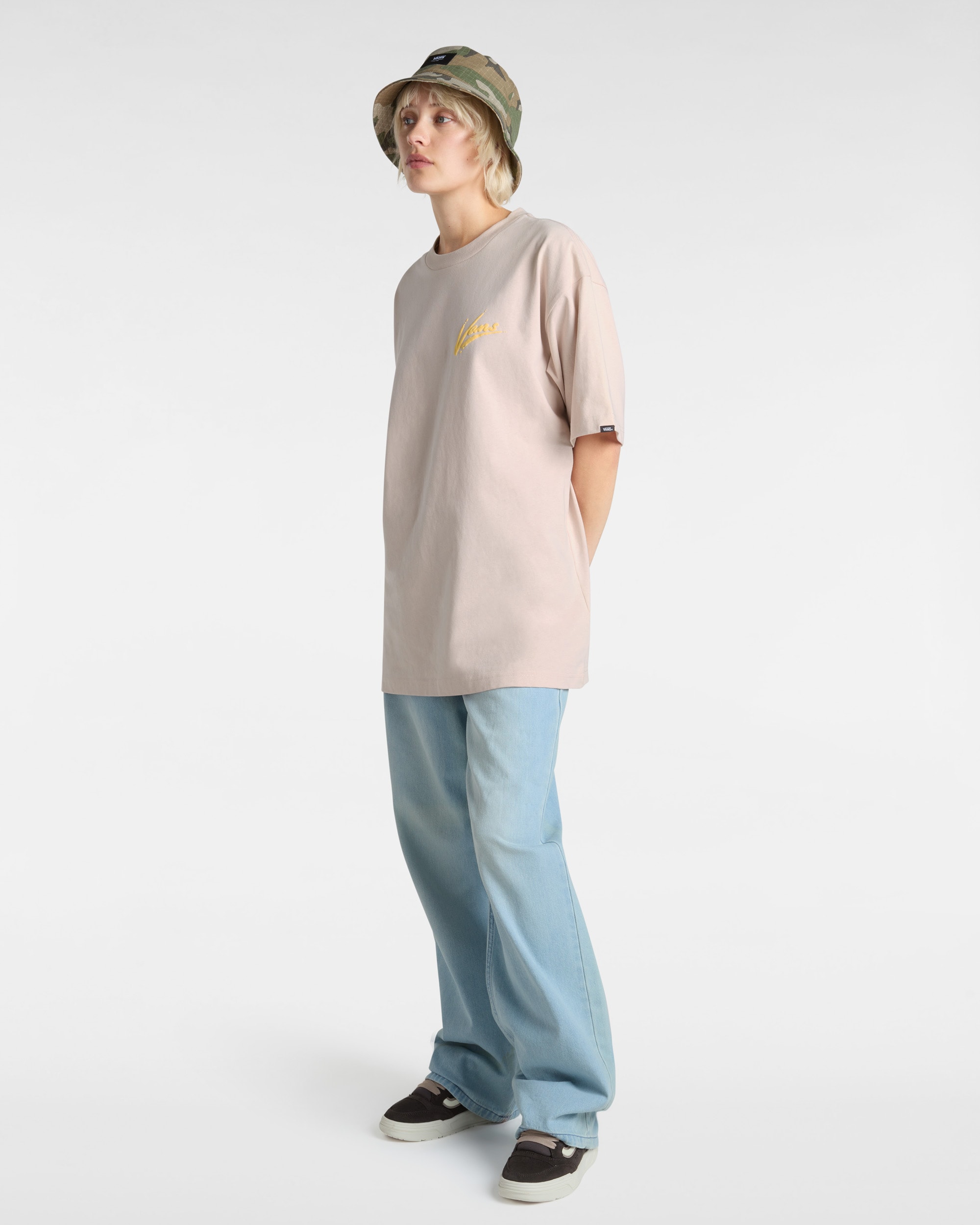 Tshirt Brush Script VANS Rose ALT3