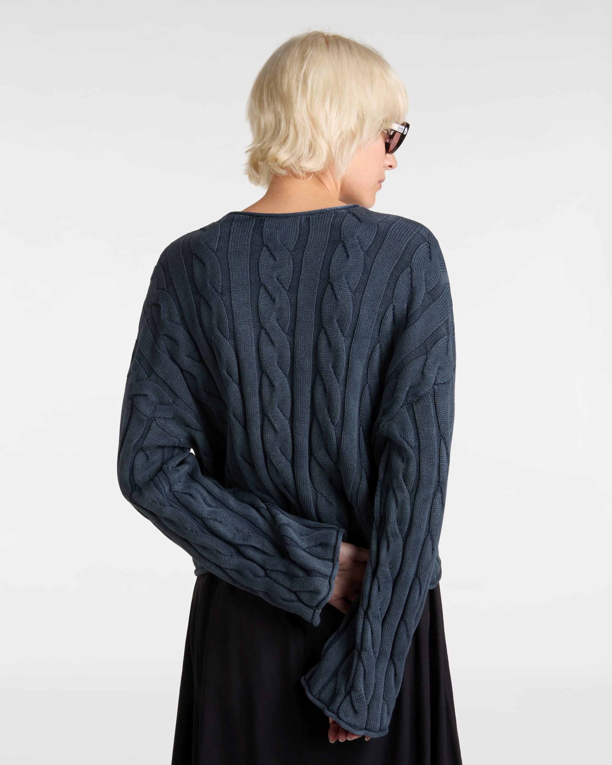 Pull court Mila Cable Knit VANS Bleu ALT3