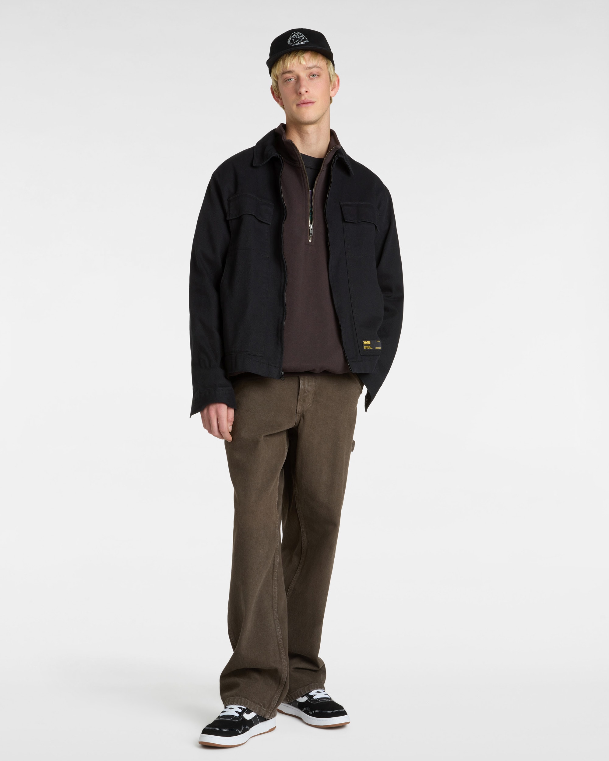 Premium Half Zip Sweatshirt VANS Brown ALT5