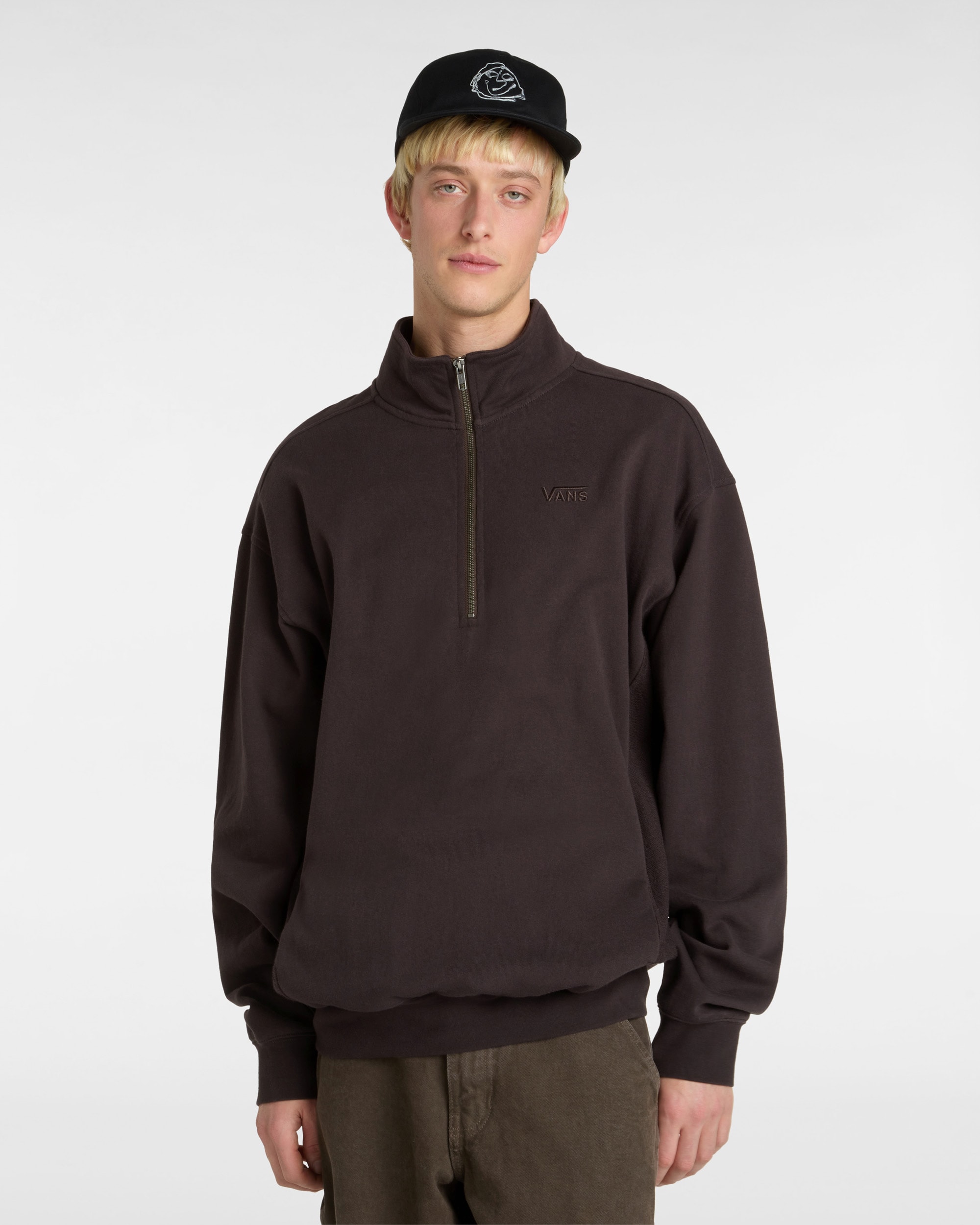 Premium Half Zip Sweatshirt VANS Brown ALT2