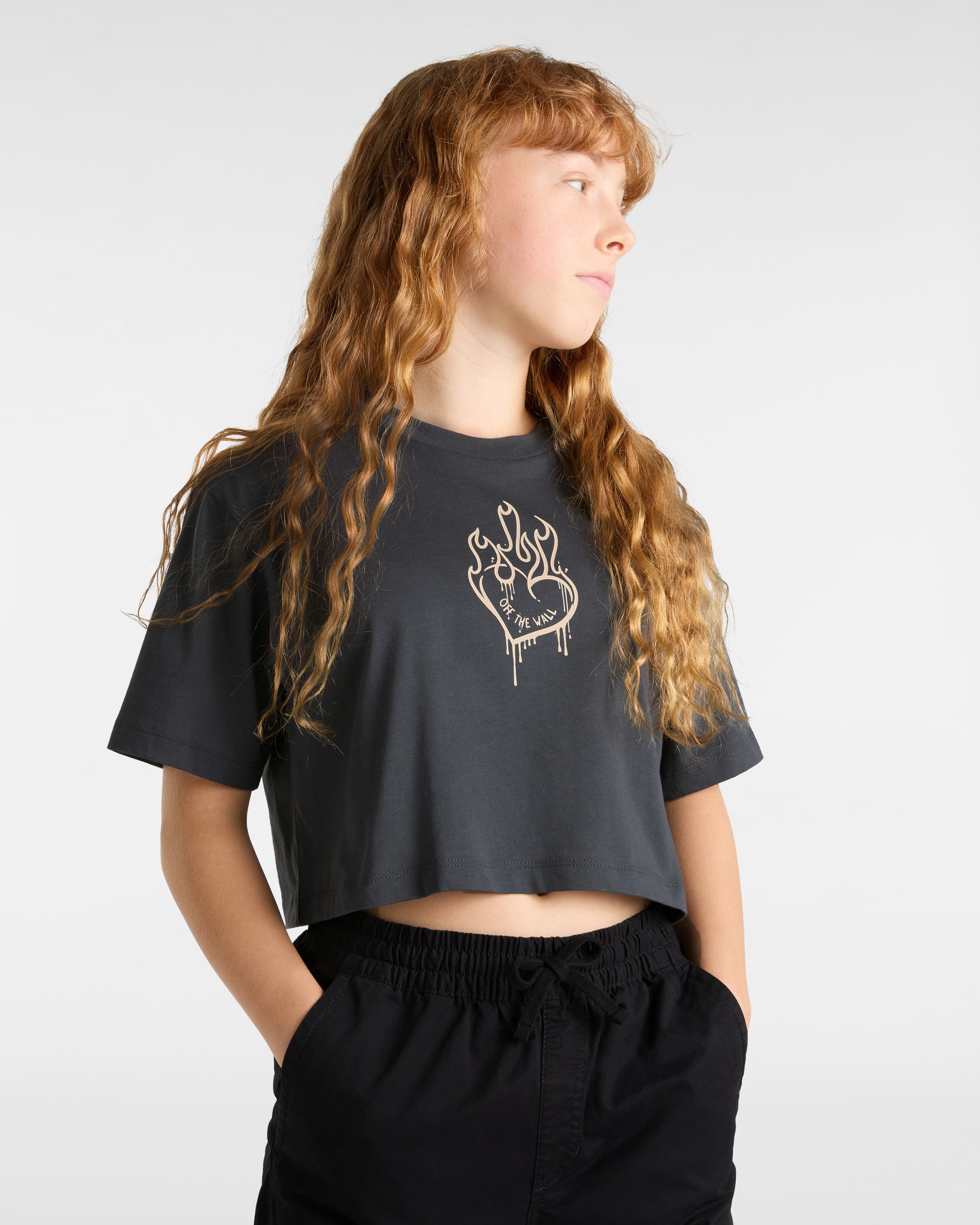 Tshirt Fire In Your Heart Ado 814 ans VANS Gris ALT2