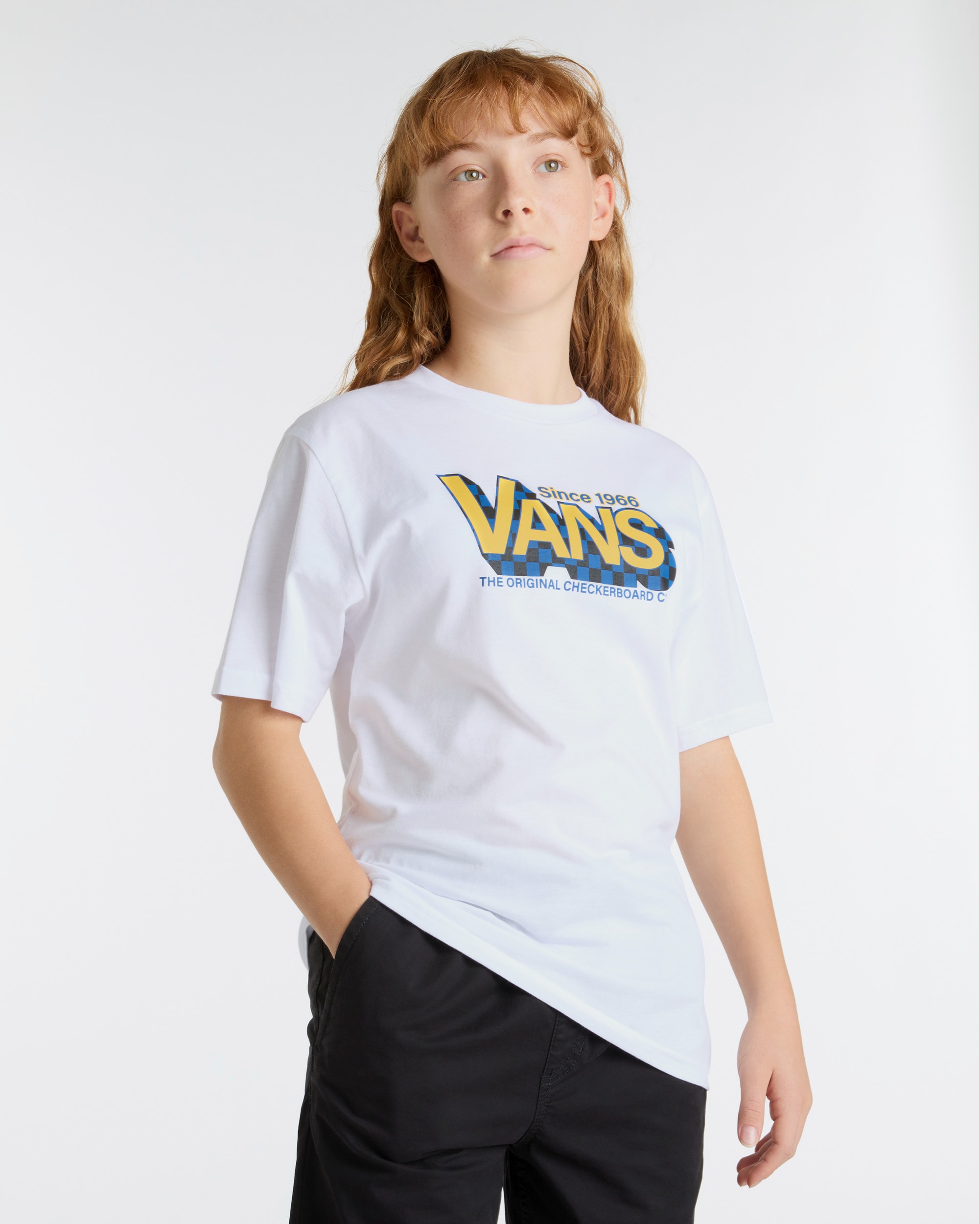 Tshirt enfant Checker Drop 814 ans VANS Blanc ALT5