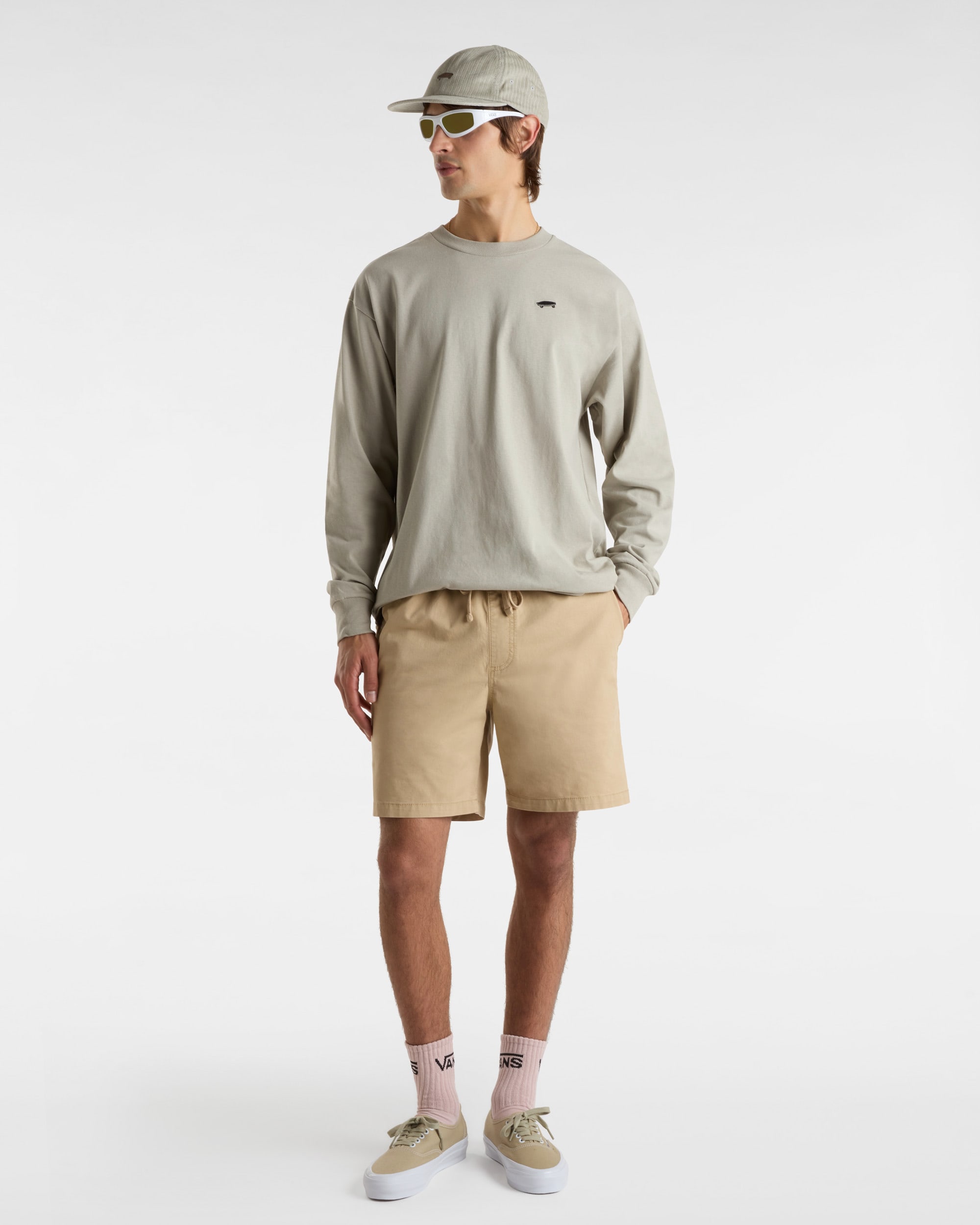 Pantaln corto elstico de corte holgado VANS Beis ALT5