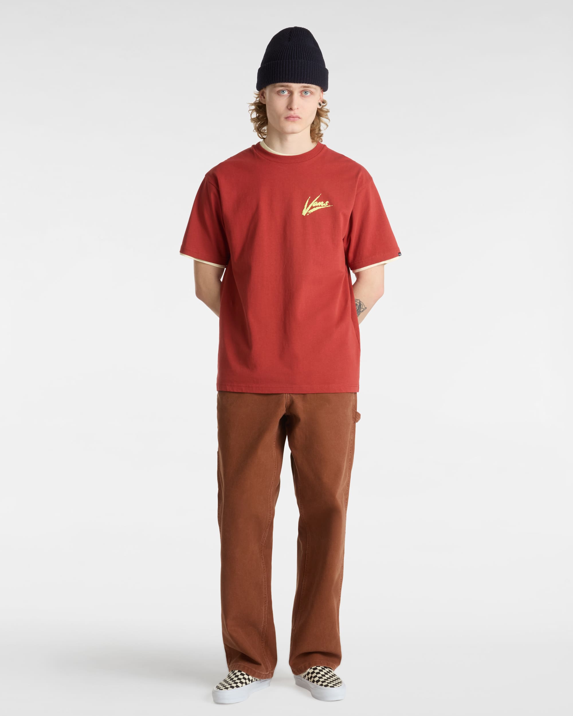 Tshirt Brush Script VANS Rouge ALT2