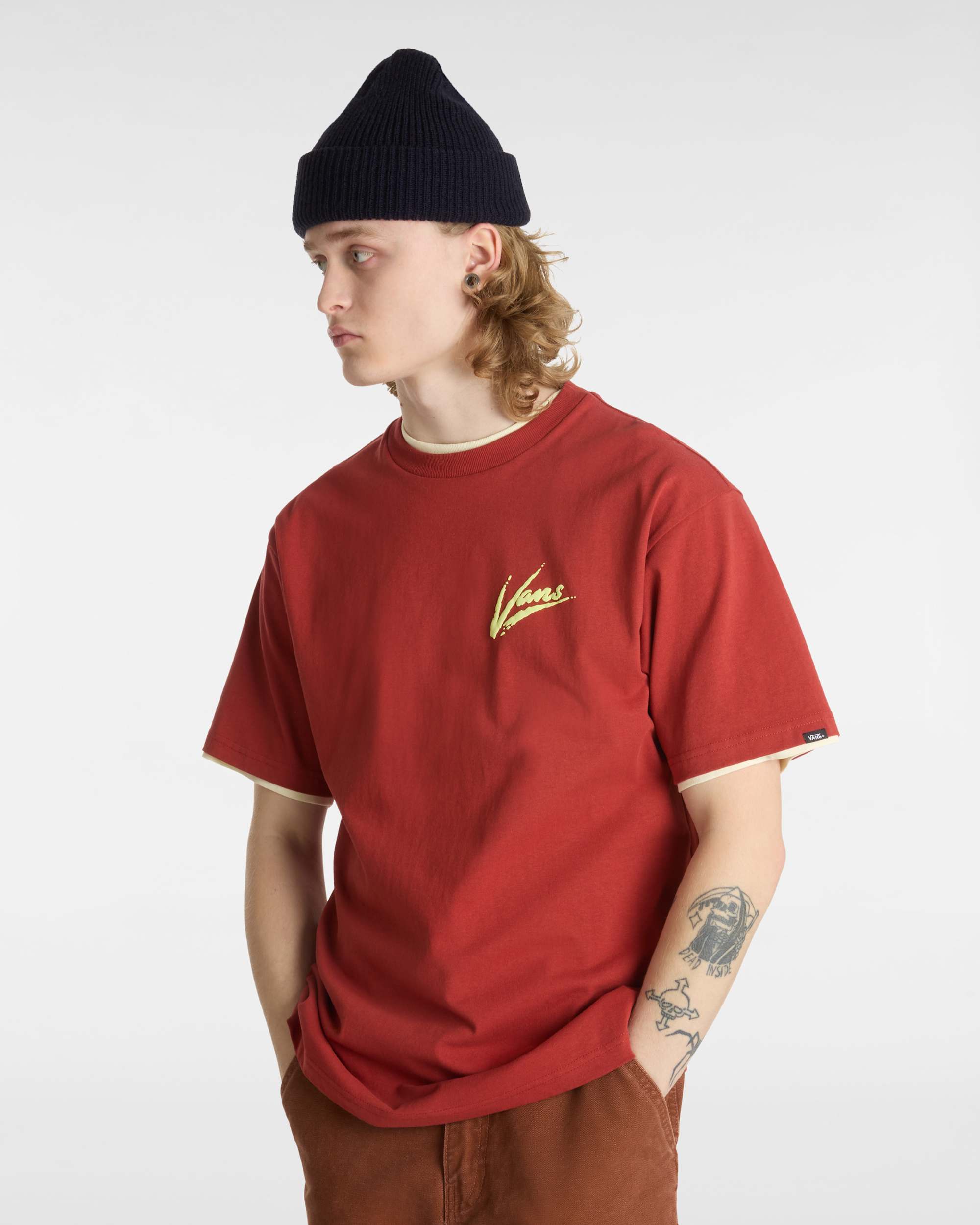Tshirt Brush Script VANS Rouge ALT4