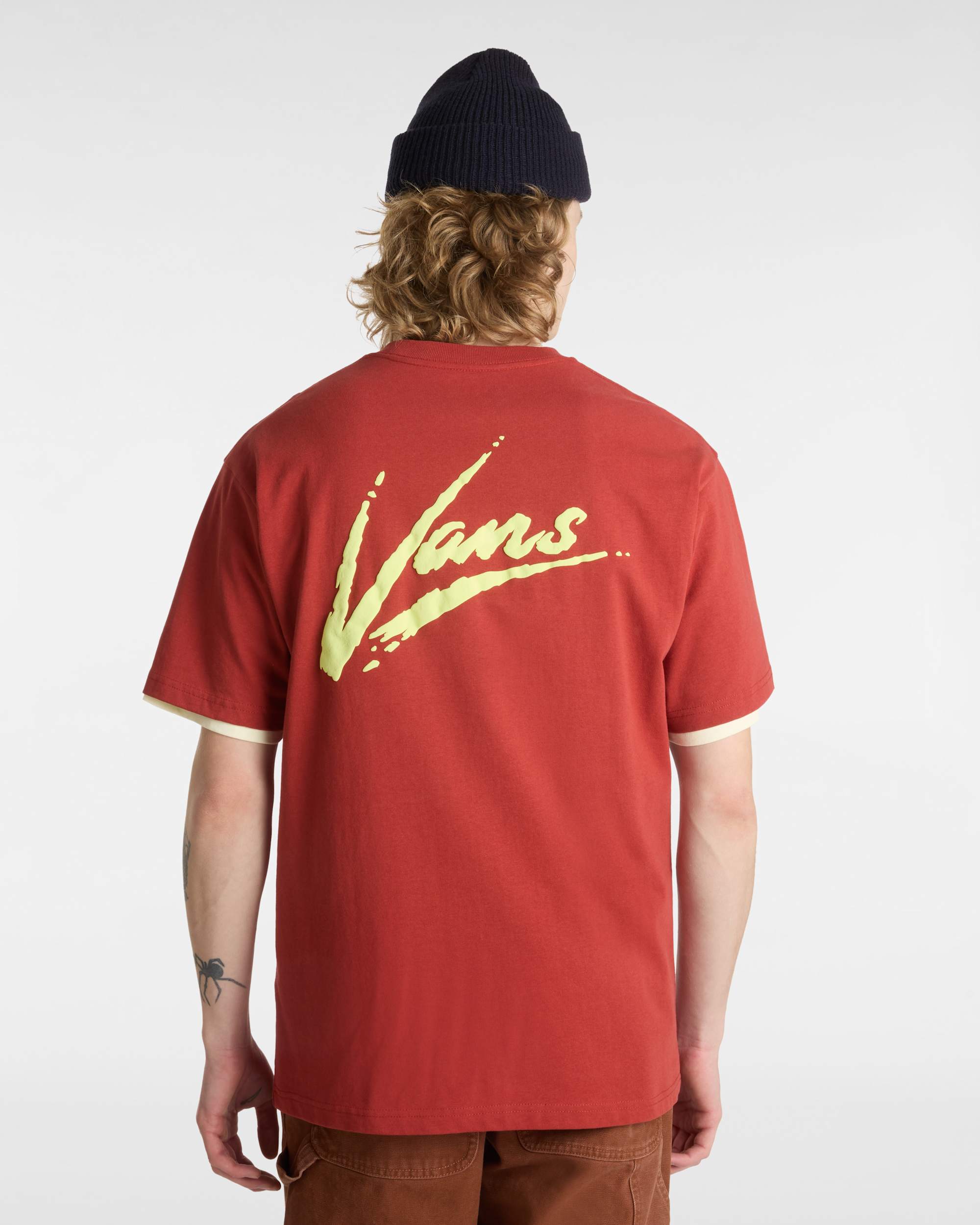 Tshirt Brush Script VANS Rouge ALT5