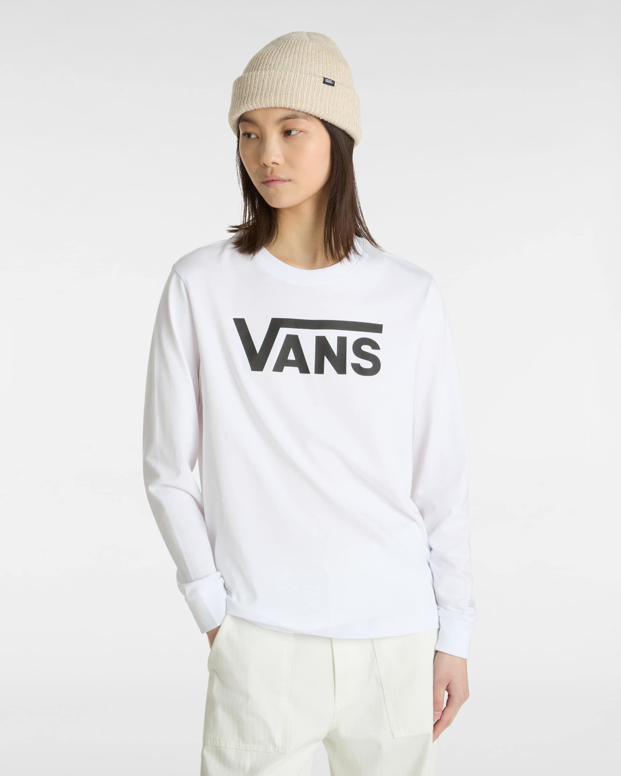 Flying V Classic Tee met lange mouwen VANS Wit ALT2