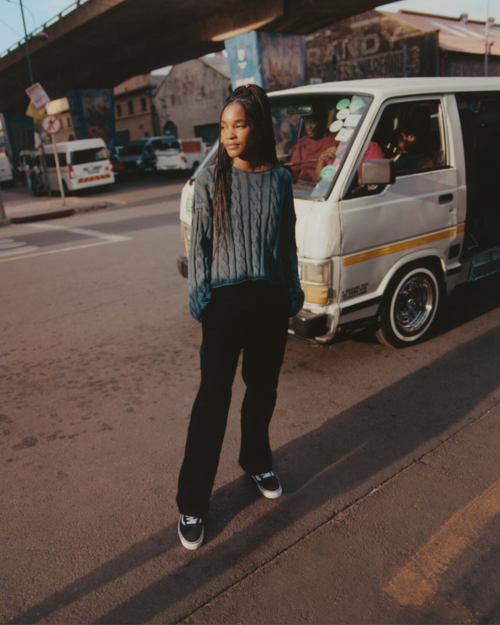 Pull court Mila Cable Knit VANS Bleu ALT1