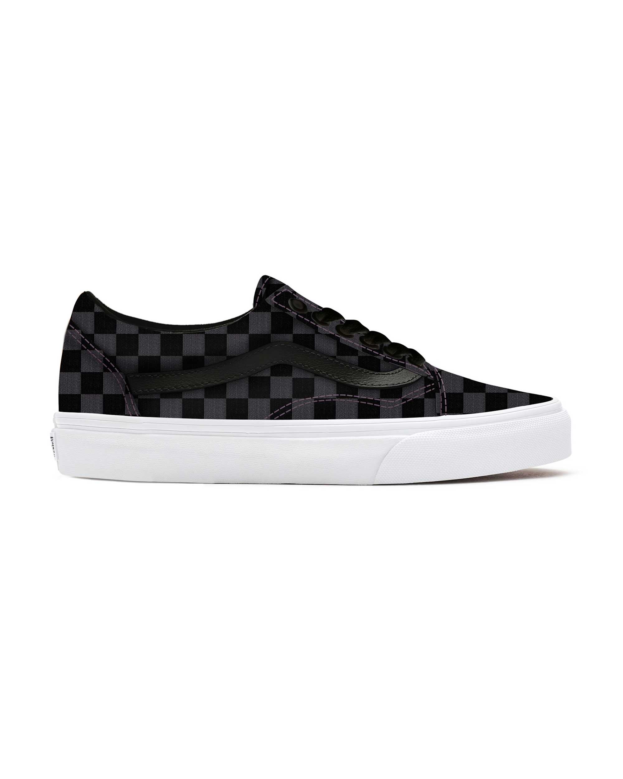 Personalisierbare Checkerboard Old Skool VANS Grau ALT1