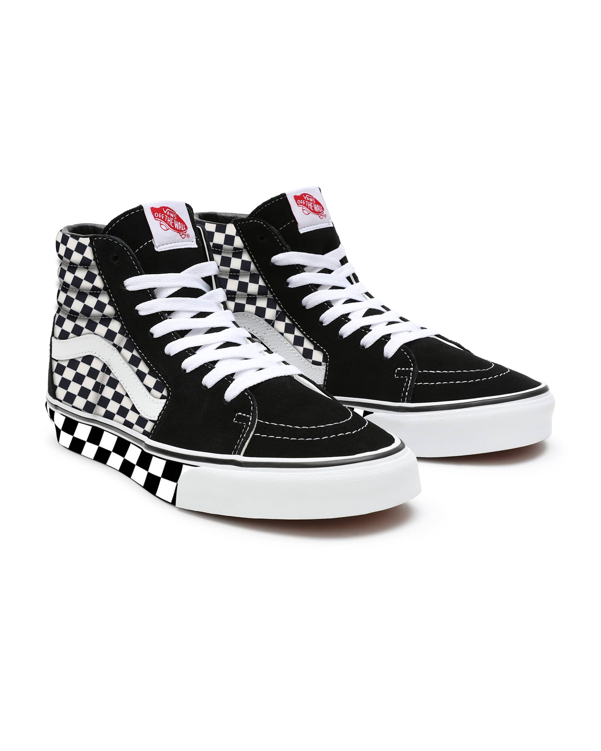 Personalisierbare Checkerboard Sk8Hi VANS SchwarzWei HERO