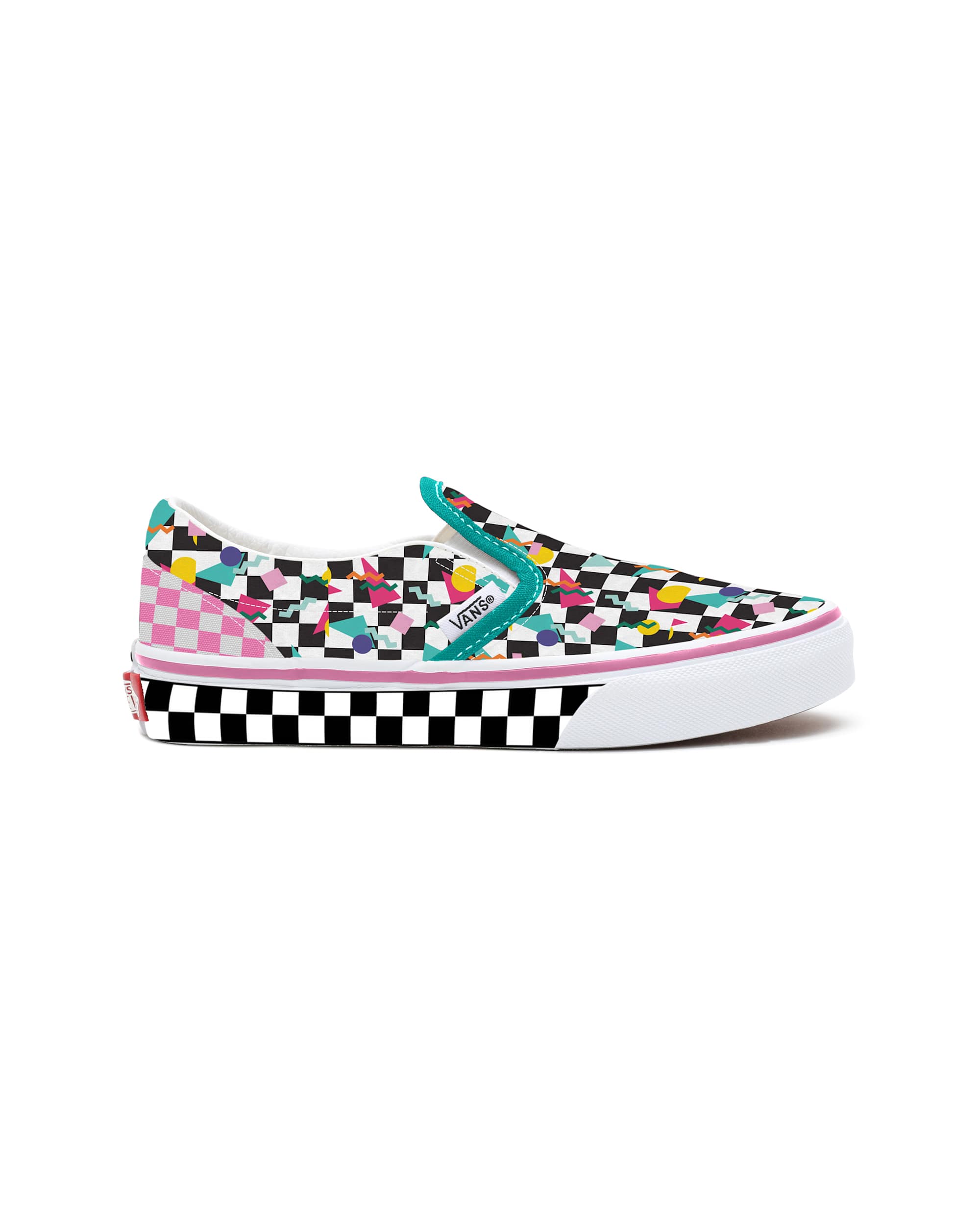 Kinder Personalisierbare Geometric Checkerboard SlipOn Schuhe 48 Jahre VANS Multicolour ALT1