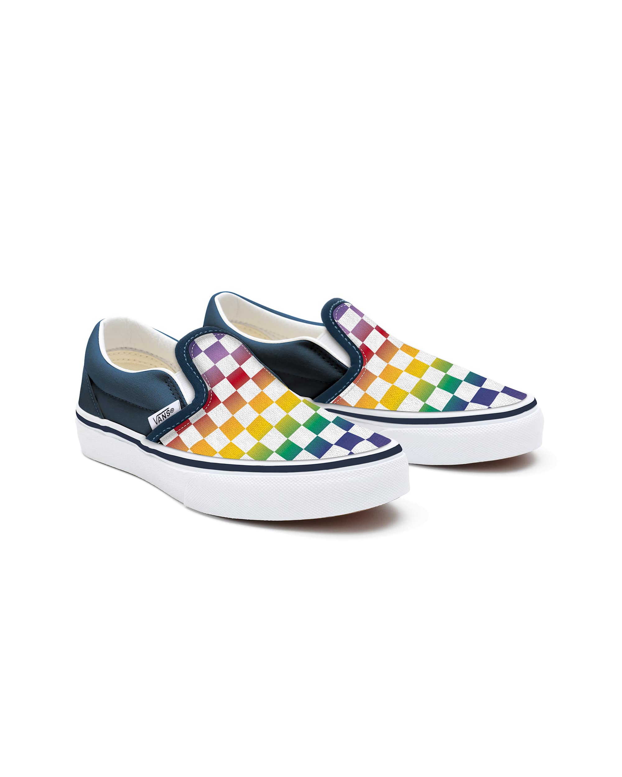 Kinder Personalisierbare Rainbow Checkerboard SlipOn Schuhe 48 Jahre VANS Multicolour HERO