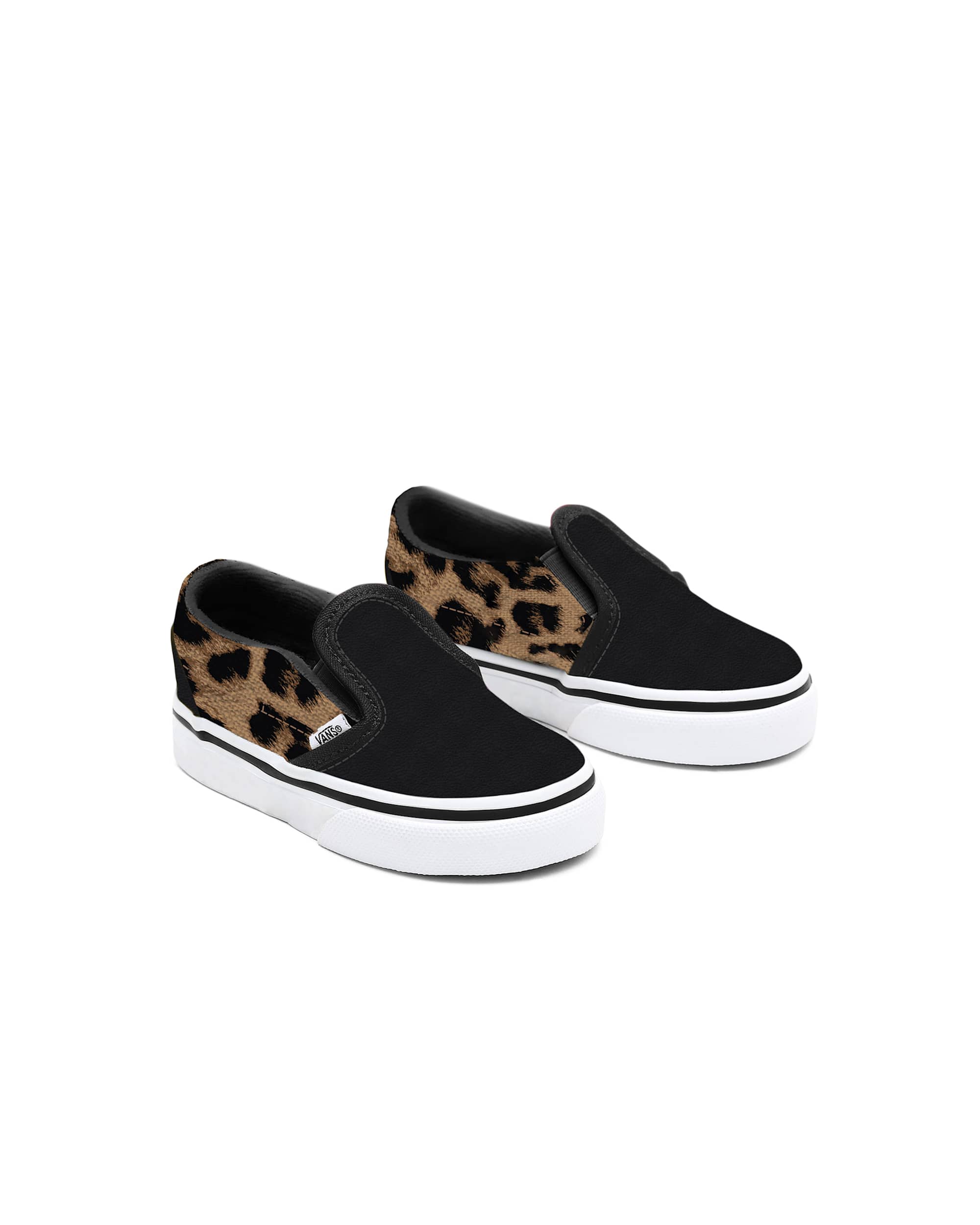Kleinkinder Personalisierbare Black Leopard SlipOn Schuhe 14 Jahre VANS Schwarz HERO