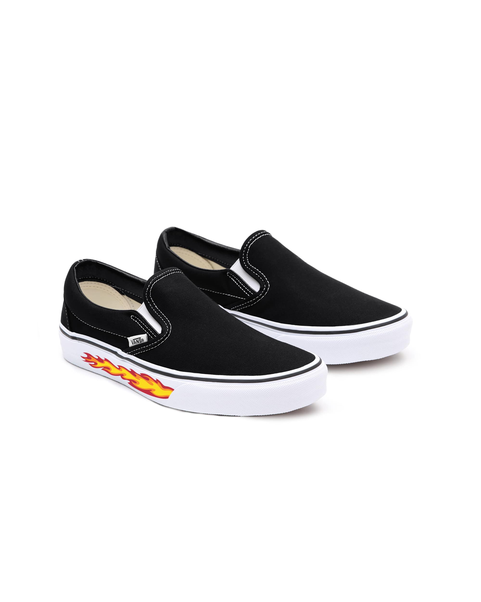 Kinder Personalisierbare Flame SlipOn Schuhe 48 Jahre VANS Schwarz HERO