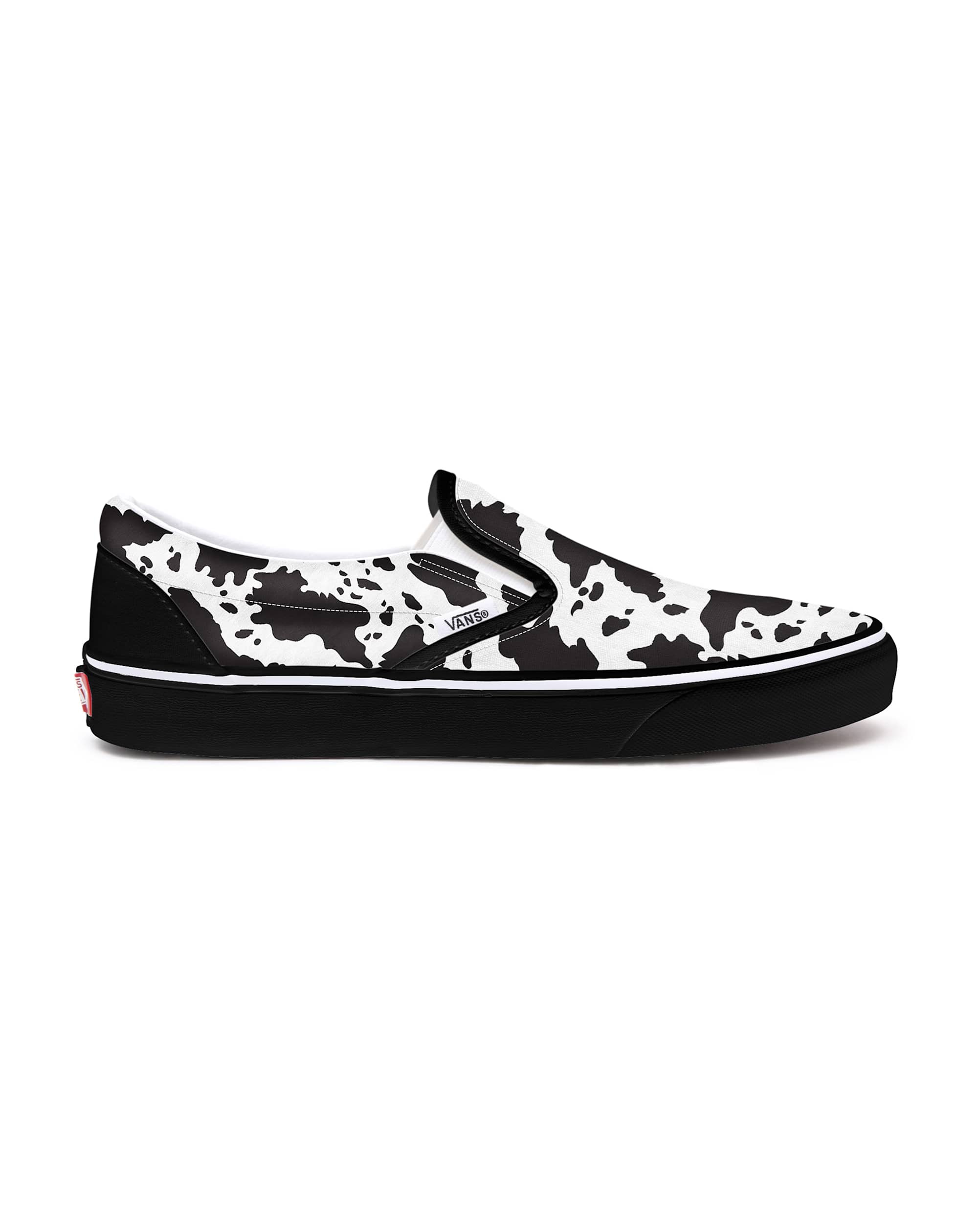 Personalisierbare Cow Print SlipOn VANS SchwarzWei ALT1