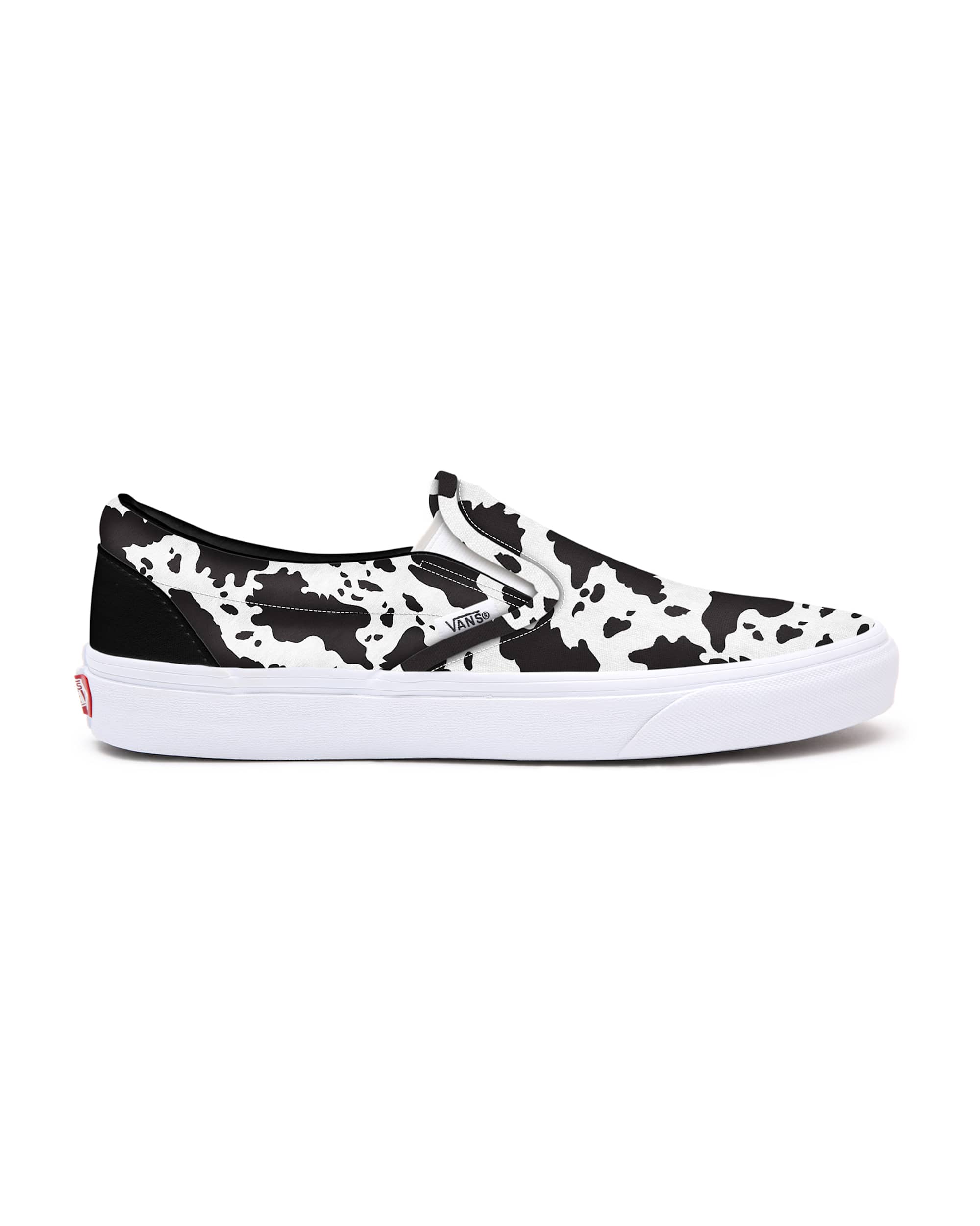 Personalisierbare Cow Print SlipOn Platform VANS Wei ALT1