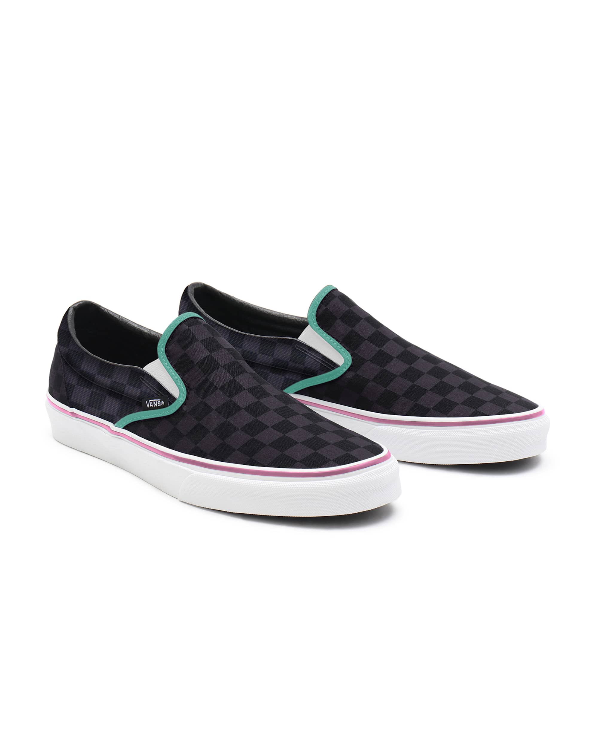Personalisierbare Black Checkerboard SlipOn mit weiter Passform VANS Schwarz HERO