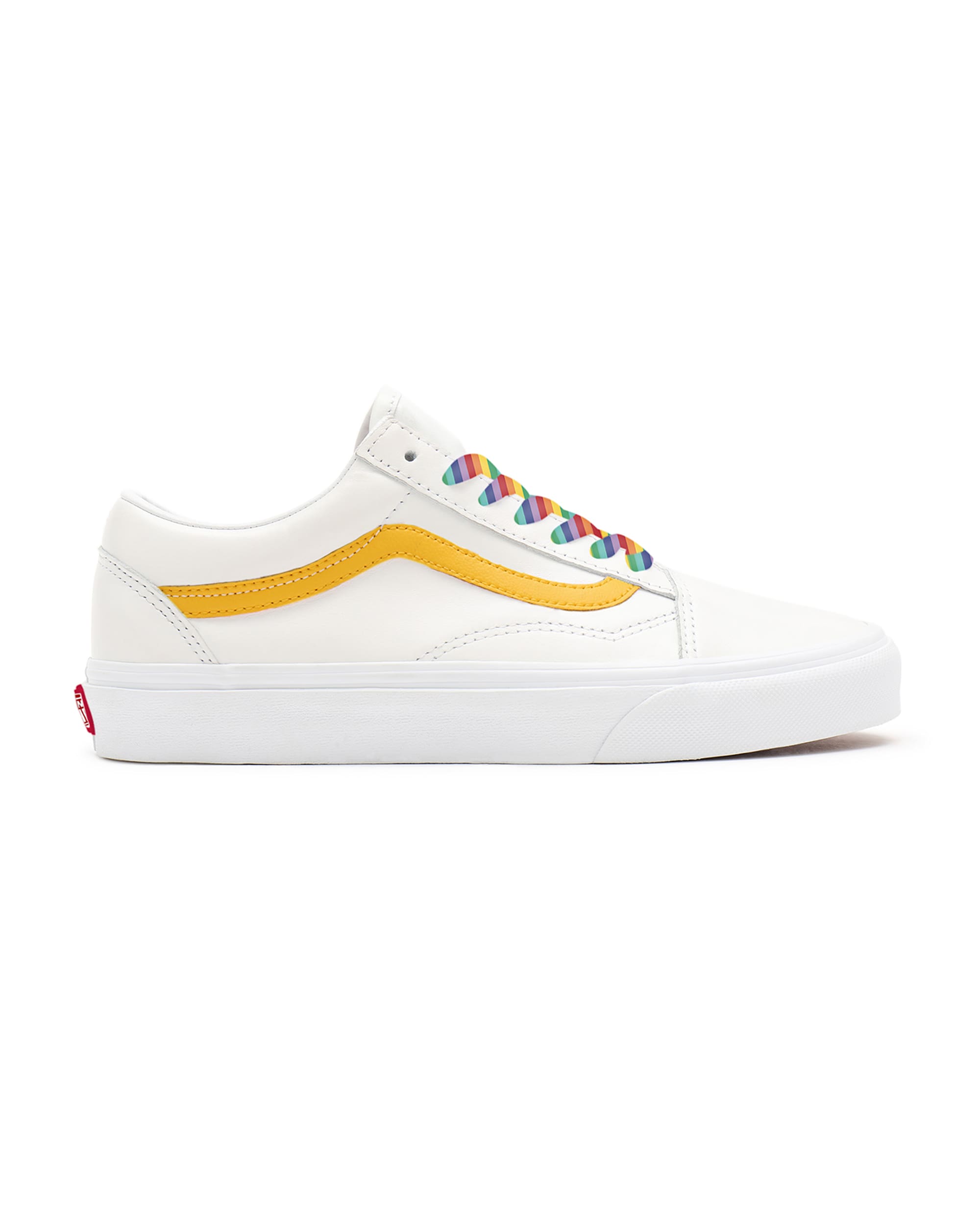Personalisierbare Leather Rainbow Laces Old Skool VANS Wei ALT1